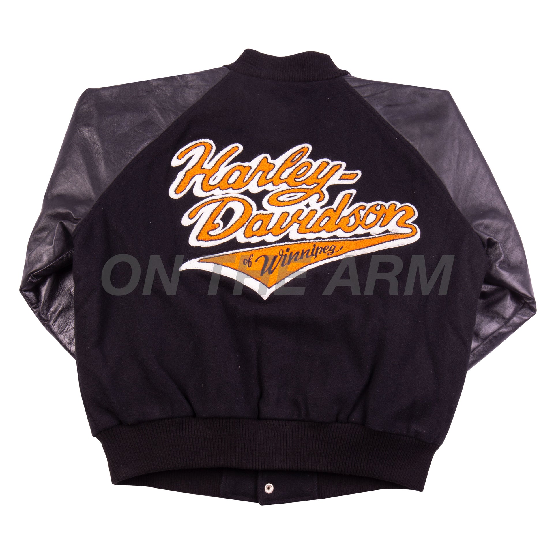 Vinatge Black Harley Davidson Winnepeg Varsity Jacket