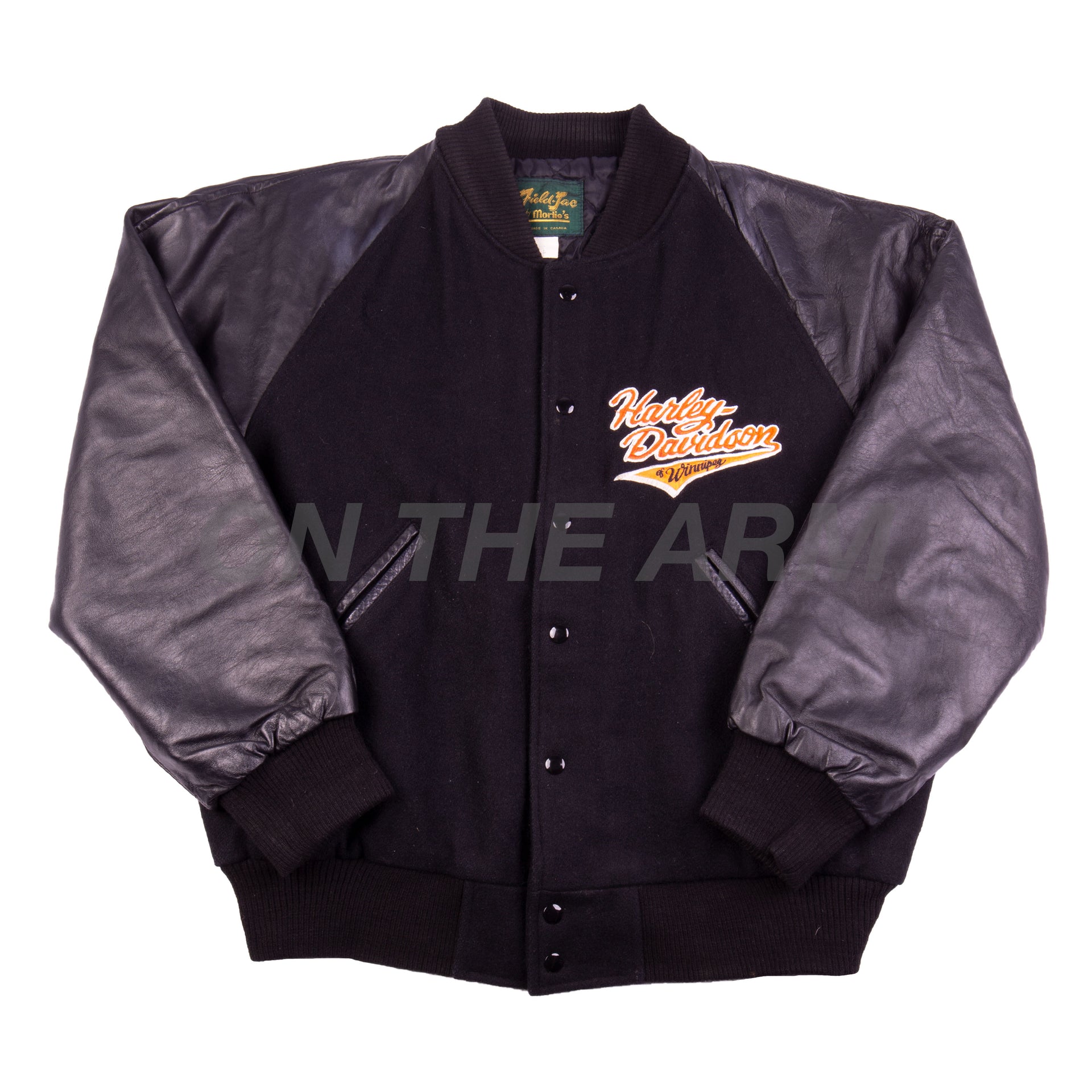 Vinatge Black Harley Davidson Winnepeg Varsity Jacket