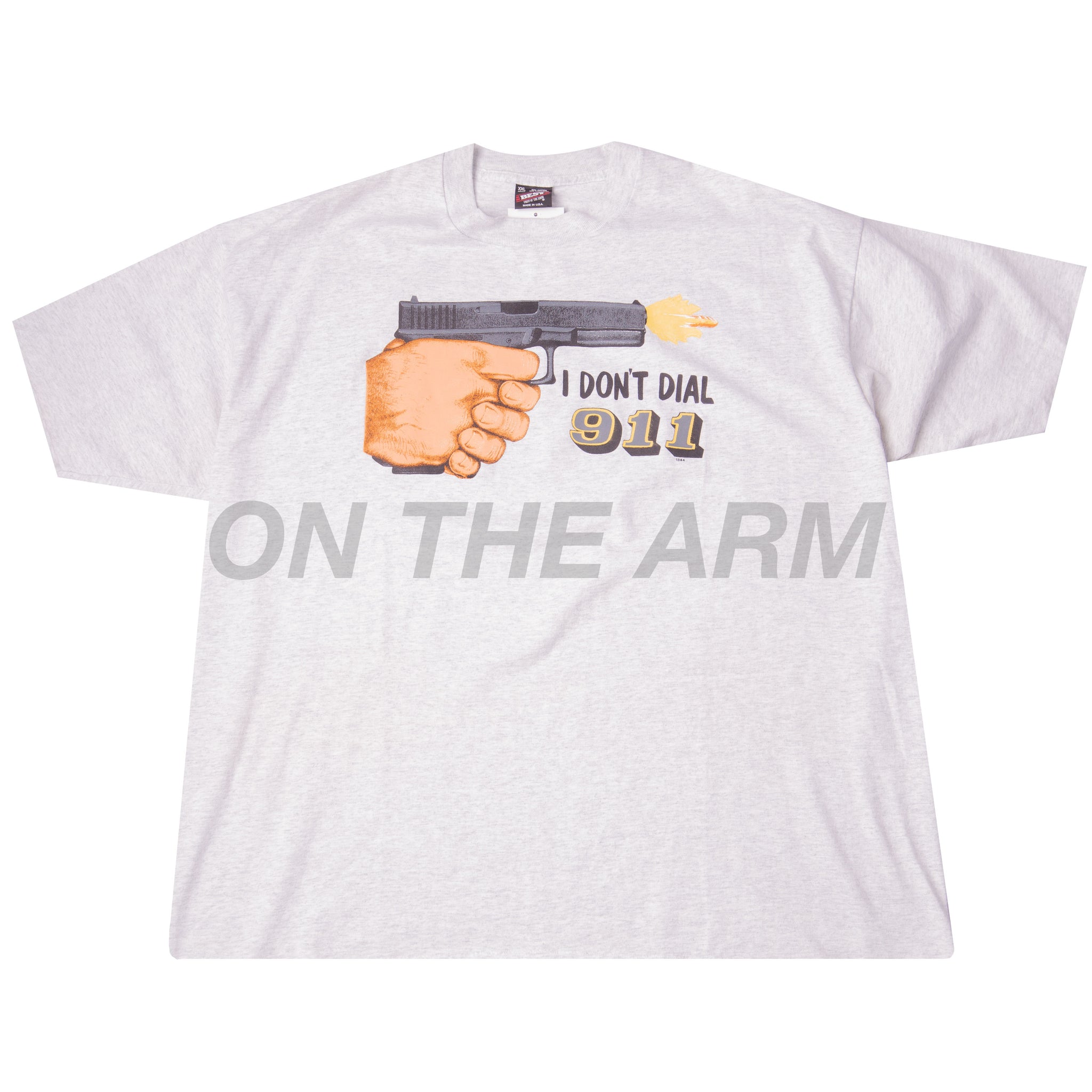 Vintage Ash Grey I Don't Dial 911 Tee