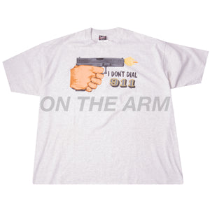 Vintage Ash Grey I Don't Dial 911 Tee