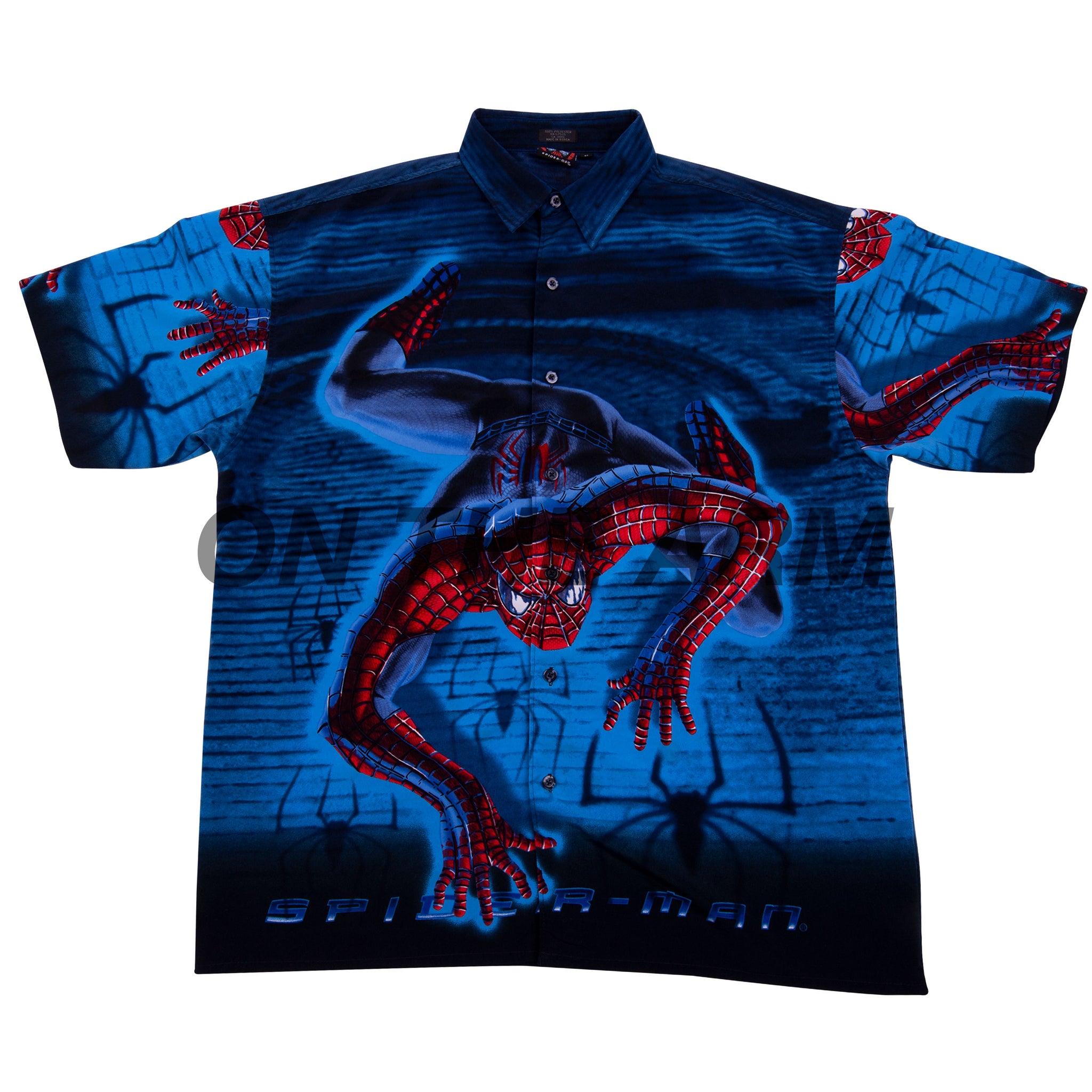 Vintage All Over Print Spider Man Button Up
