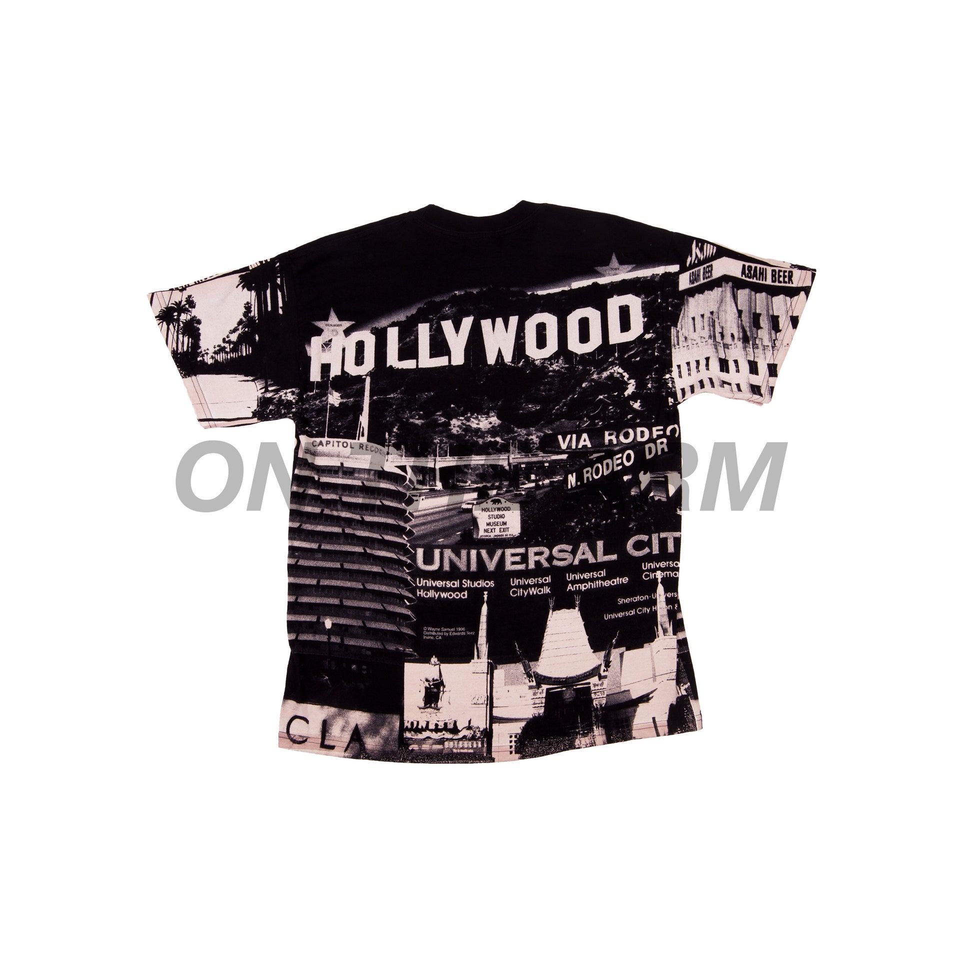 Vintage Black All Over Print Hollywood Tee