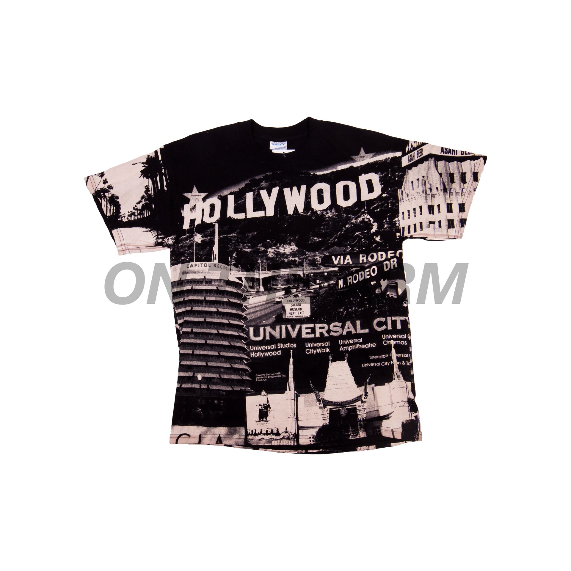 Vintage Black All Over Print Hollywood Tee
