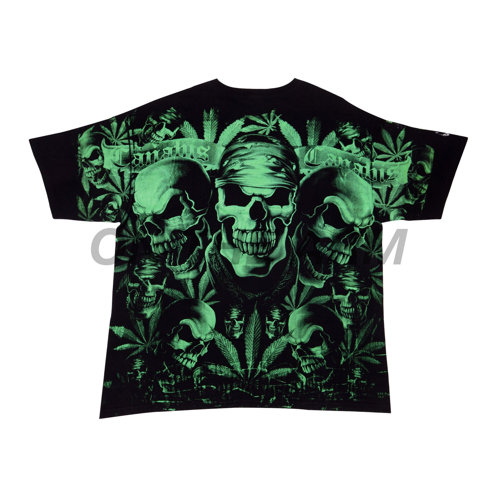 Vintage Black Cannabis All Over Print Tee