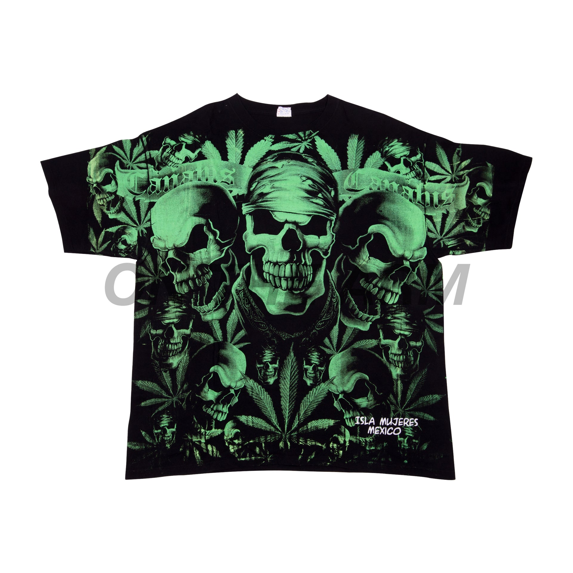 Vintage Black Cannabis All Over Print Tee