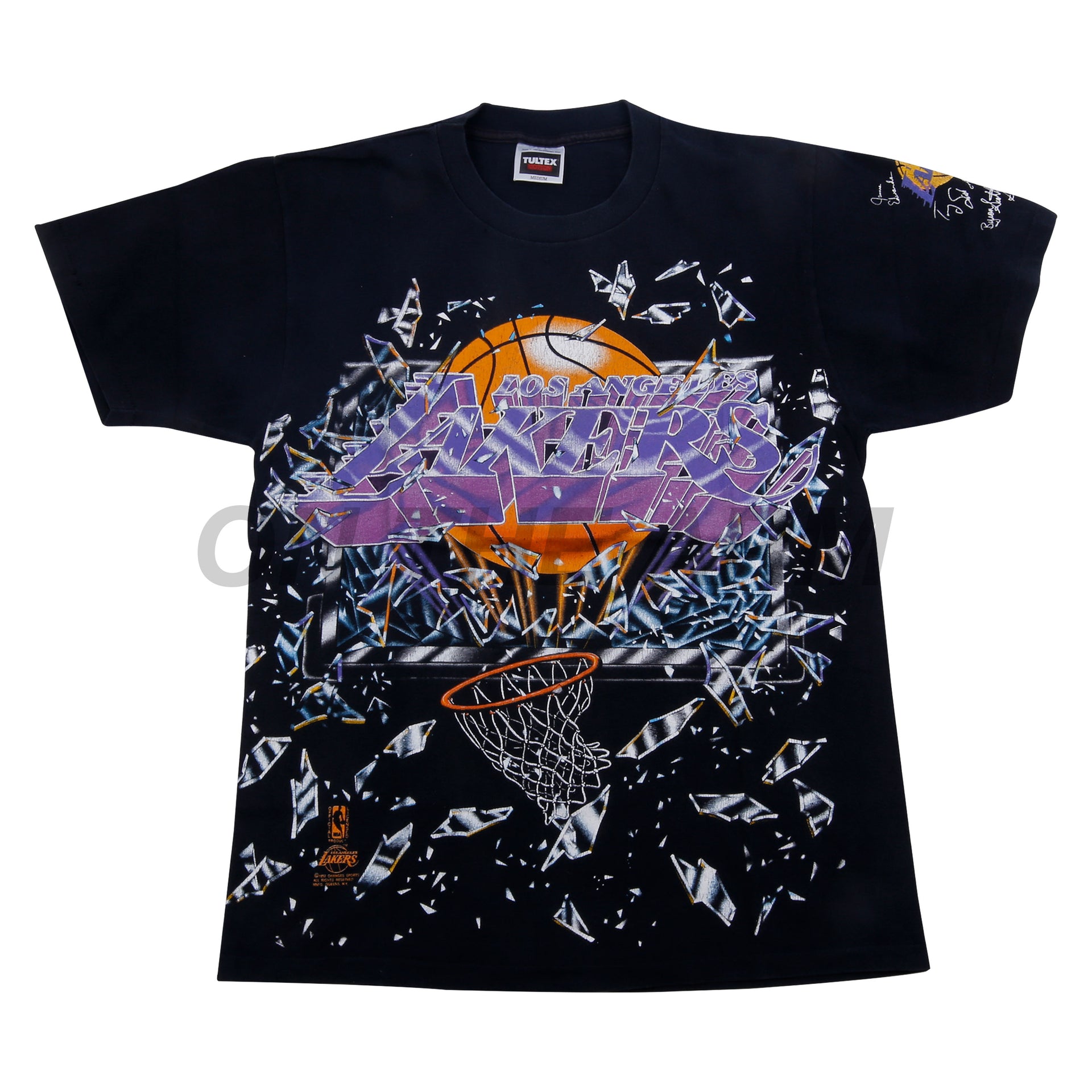 Vintage Black Lakers Shattered Backboard Tee