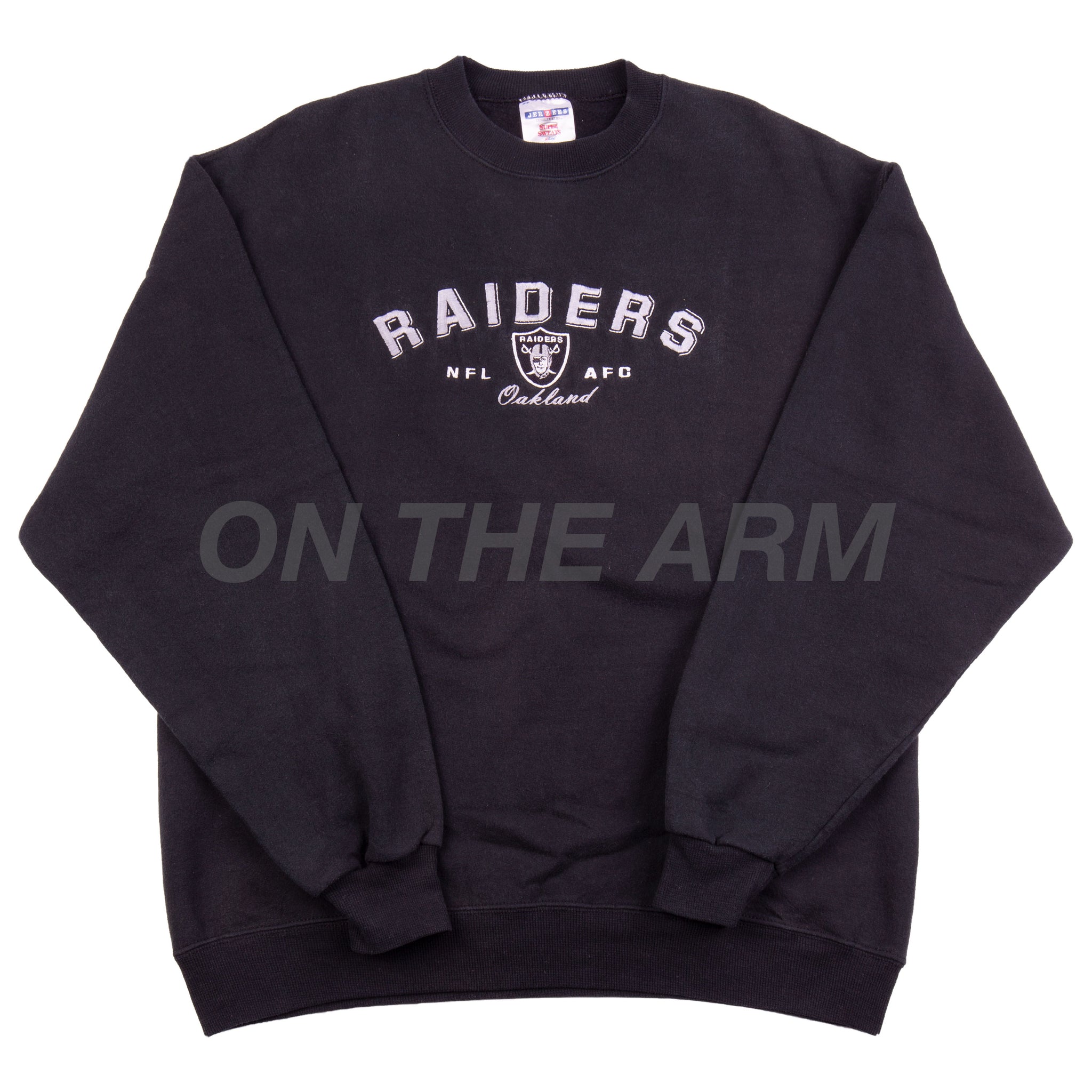 Vintage Black Raiders Arc Logo Crew