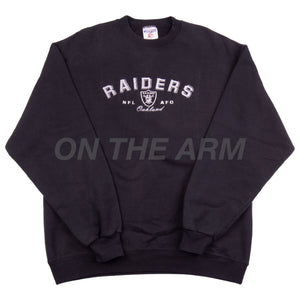 Vintage Black Raiders Arc Logo Crew