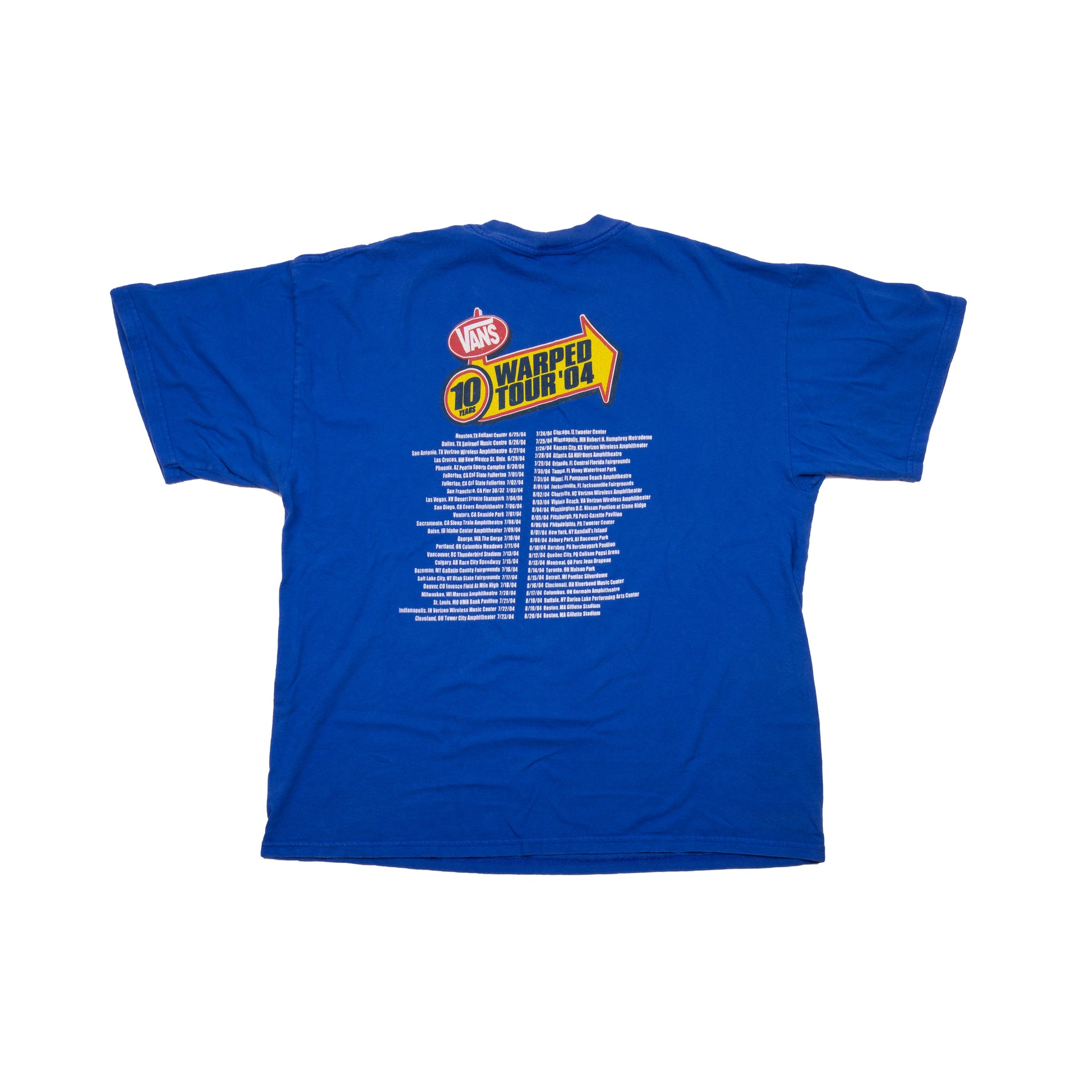 Vintage Blue Vans 2004 Warped Tour Tee