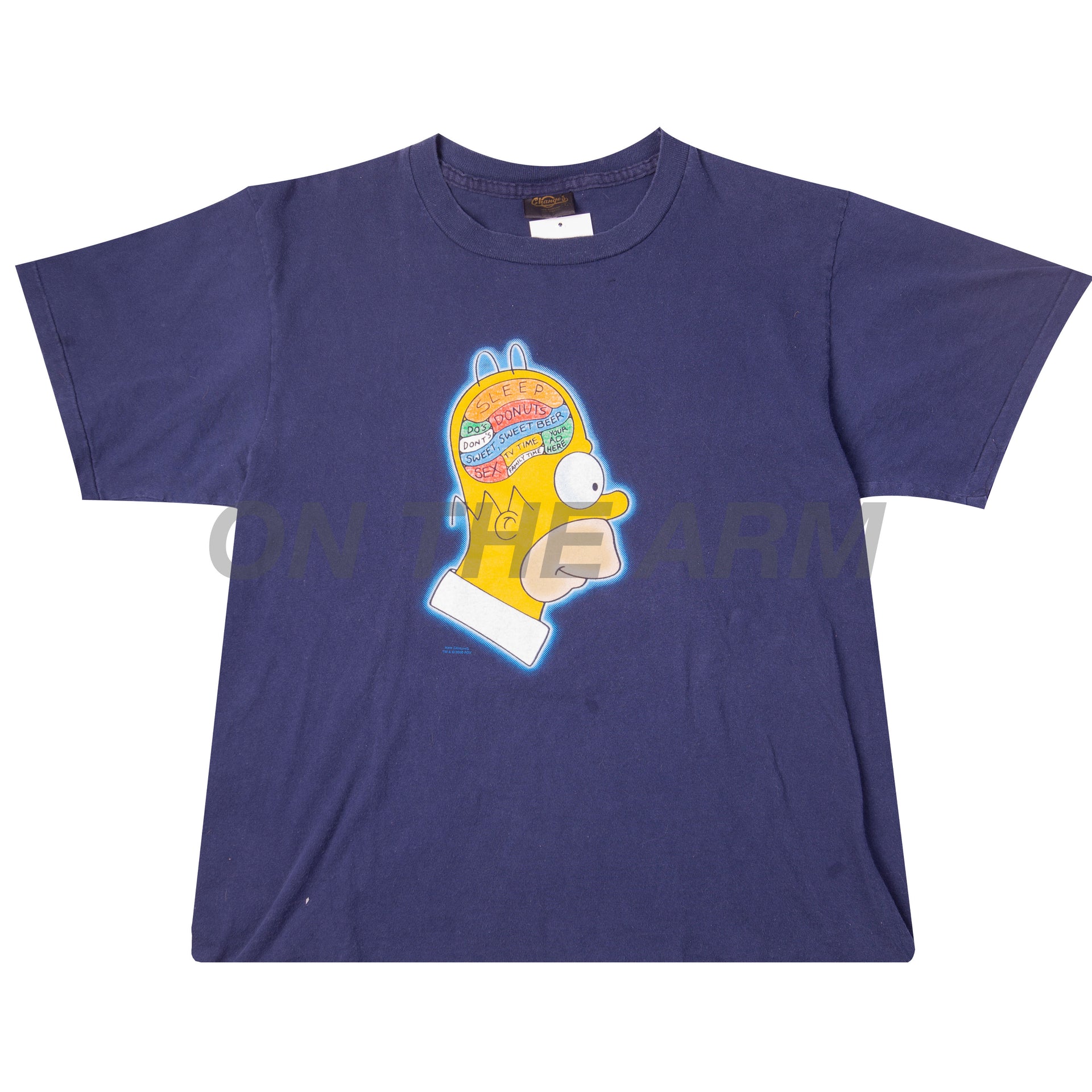Vintage Navy Homer Simpson Brain Tee