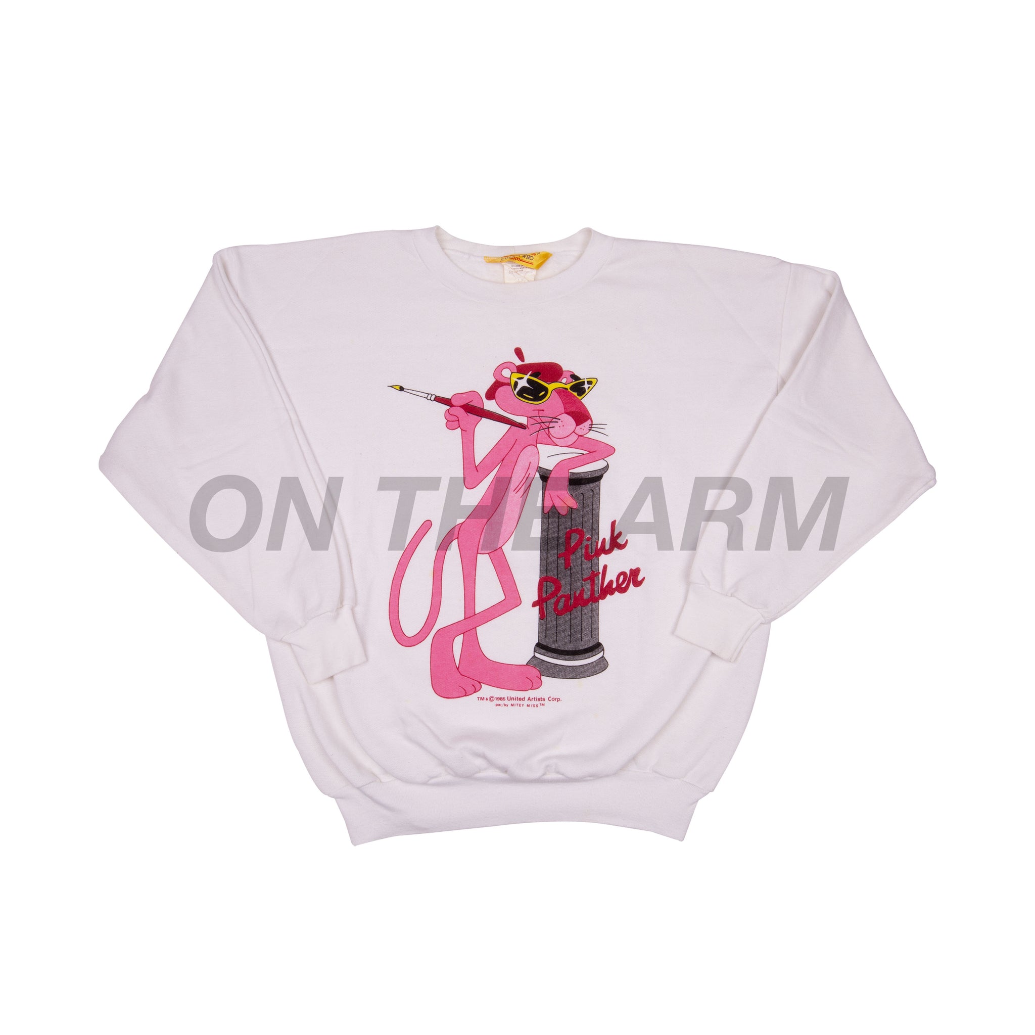 Vintage White 1985 Pink Panther Crew