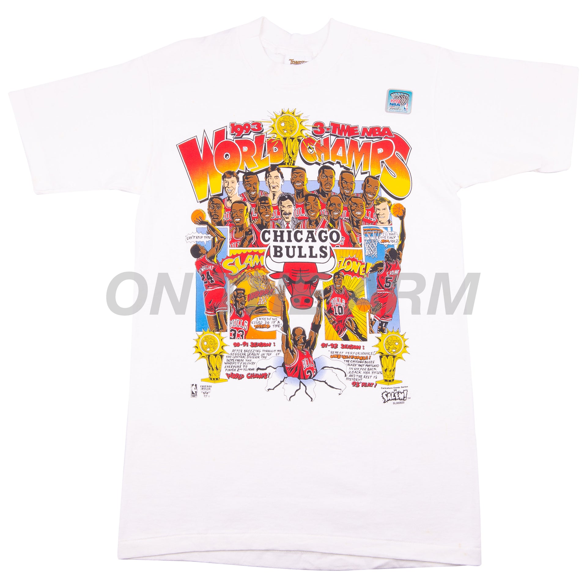 Vintage White 1993 Chicago Bulls World Champs Tee