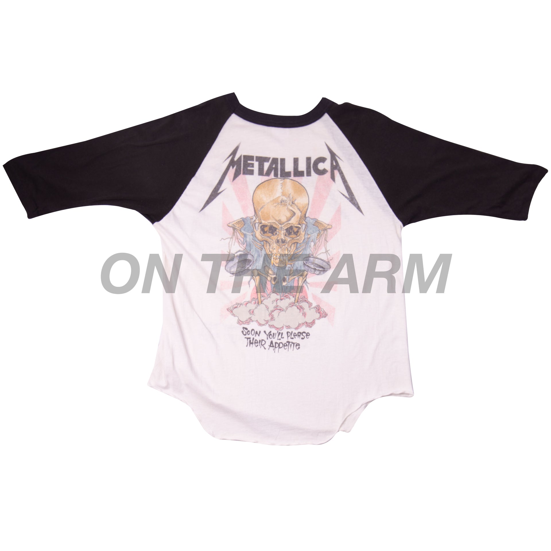 Vintage White/Black Metallica Tips Raglan (1988)