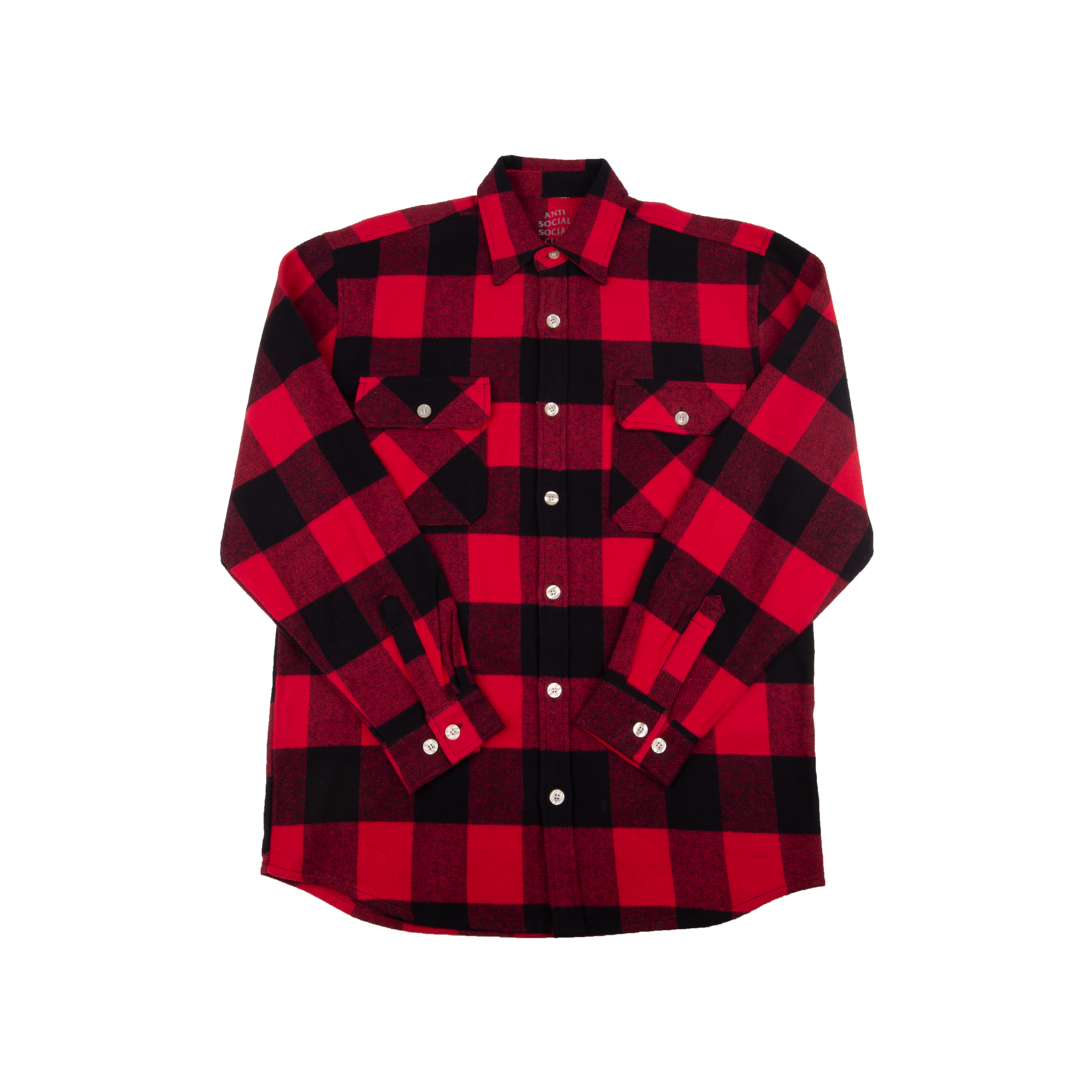 Anti Social Social Club Red Pink Box Logo Flannel
