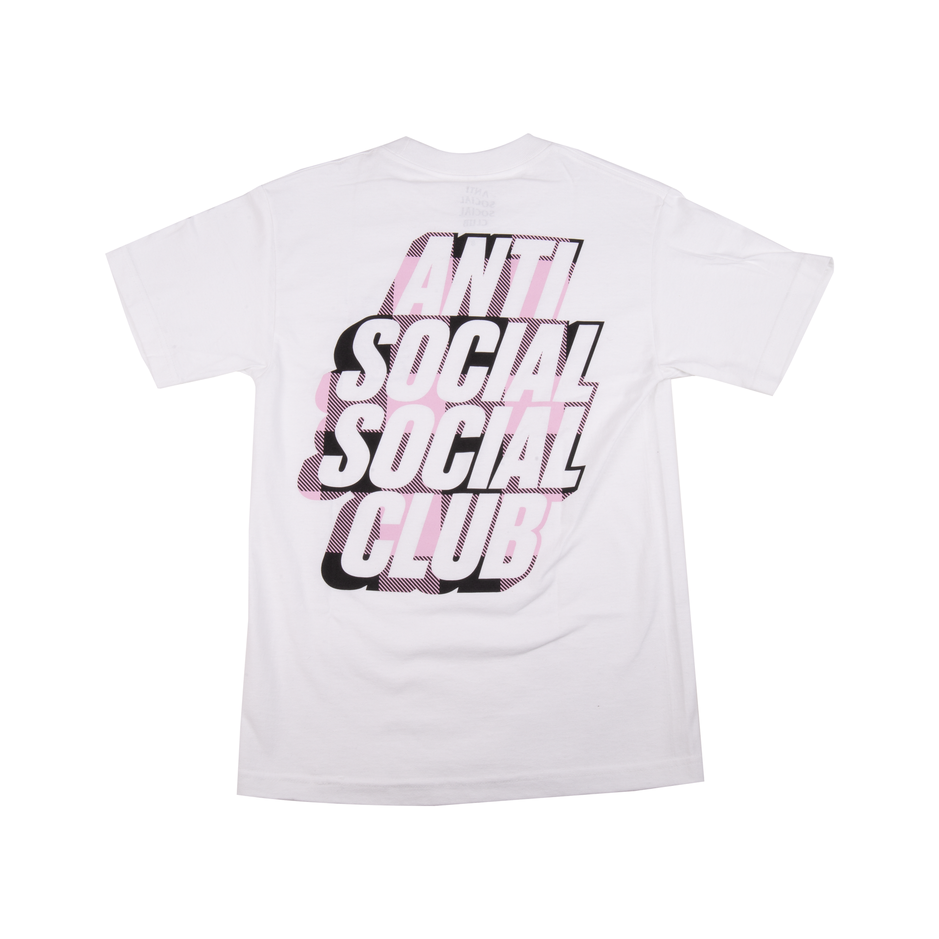 Anti Social Social Club Blocked Pink Plaid Tee