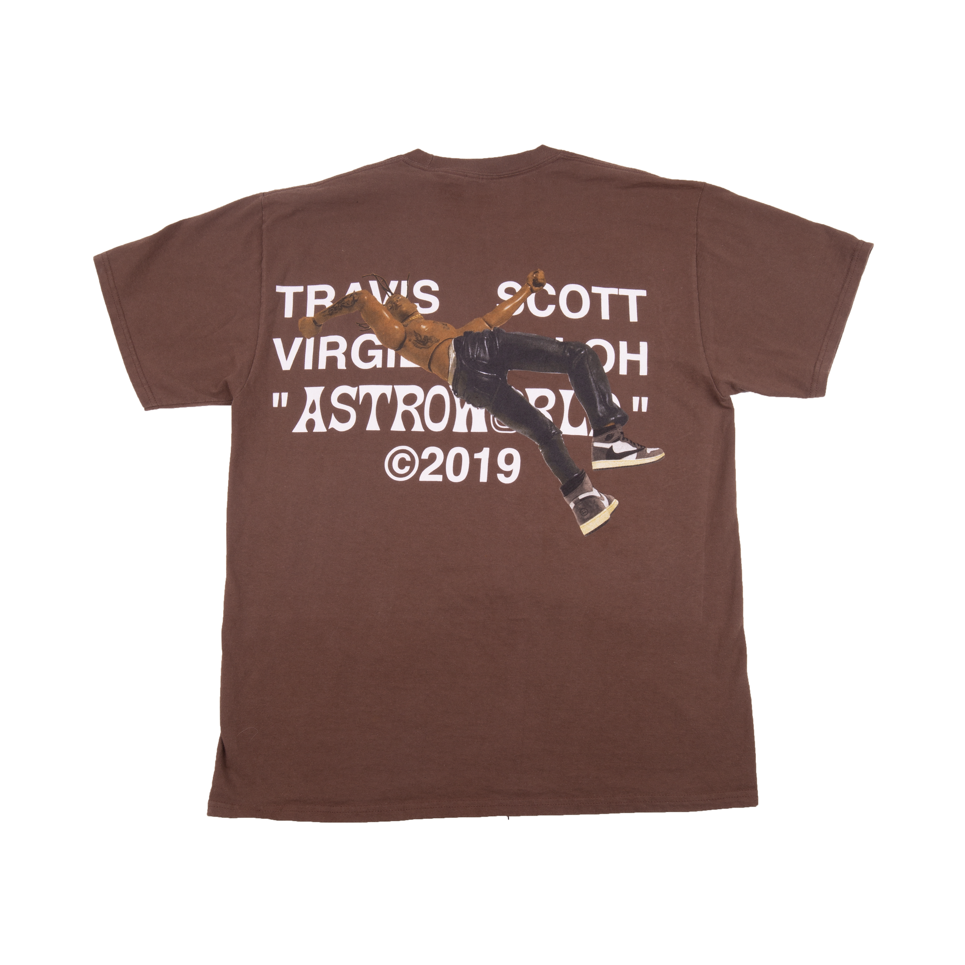 Travis Scott Off-White Virgil Abloh Brown Tee