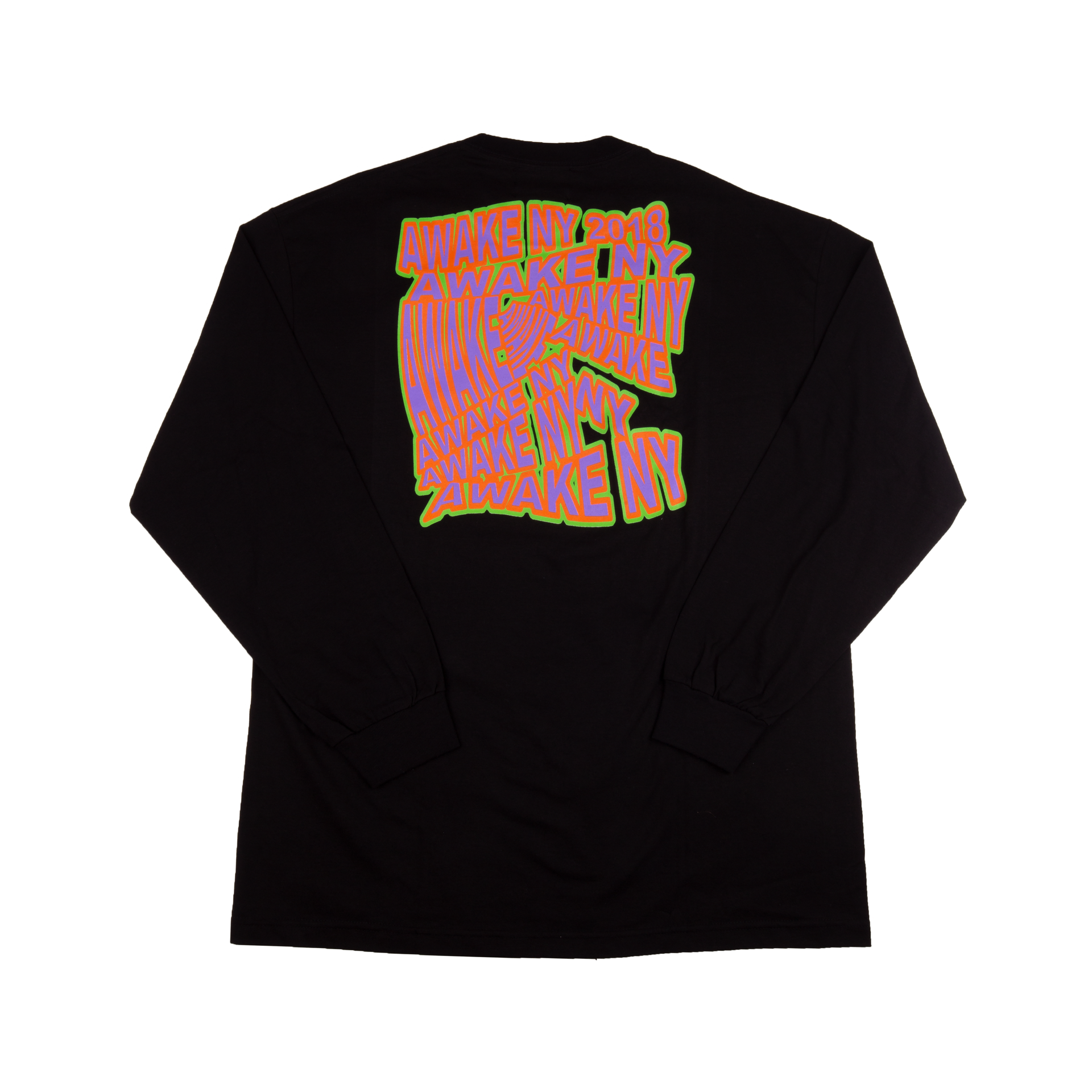 Awake Black Wave Logo L/S