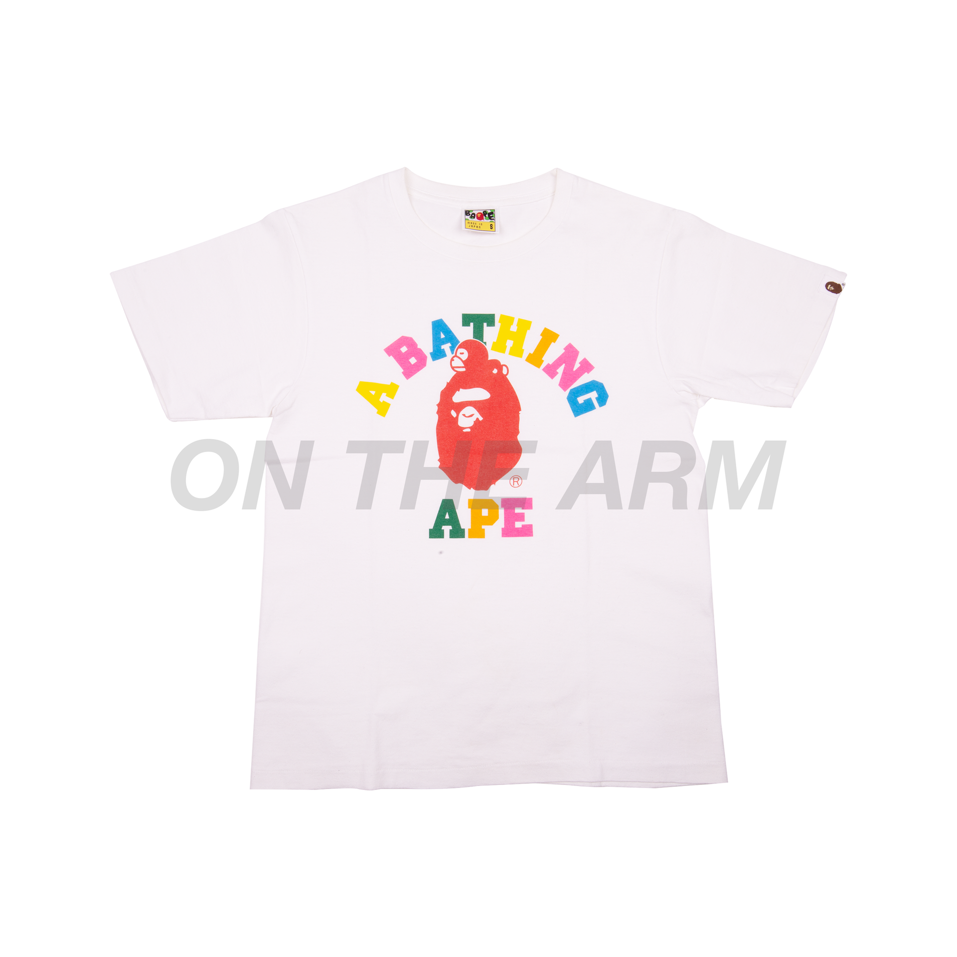 Bape White Rainbow Baby Milo College Logo Tee