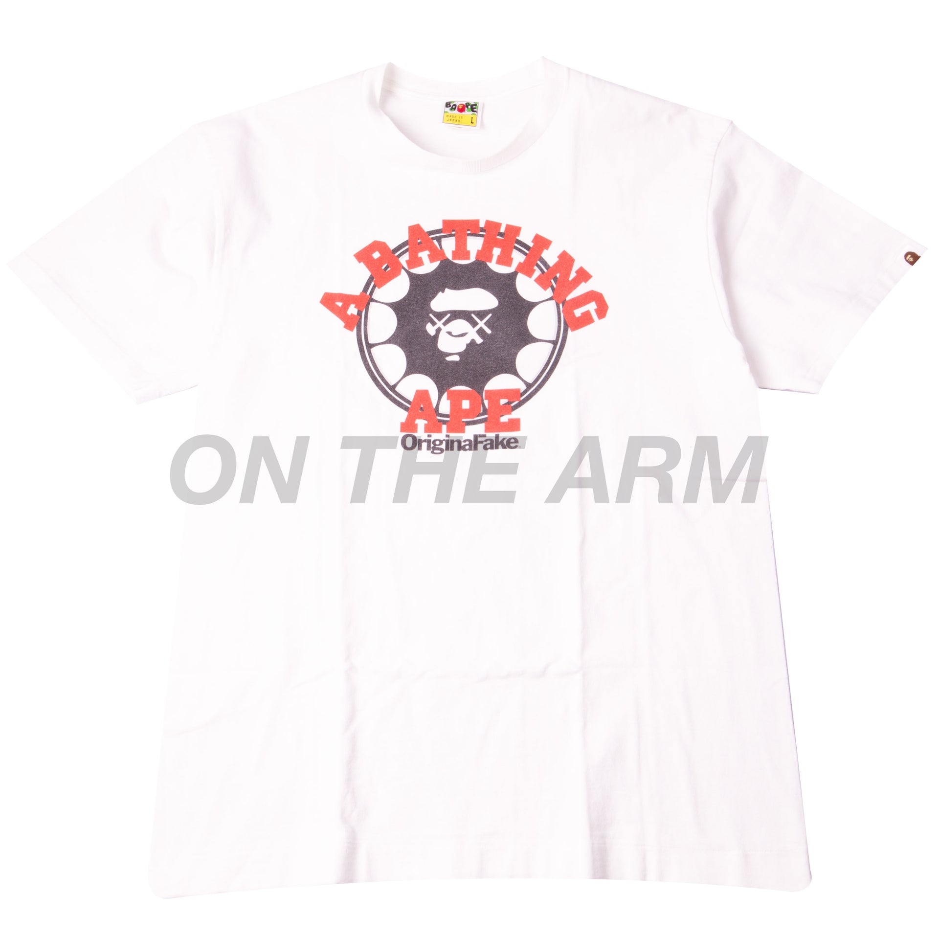 Bape White OriginalFake Kaws College Tee USED