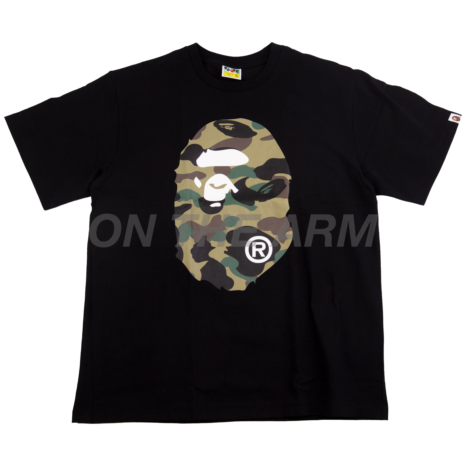 Bape Black/Green First Camo Big Ape Head Tee