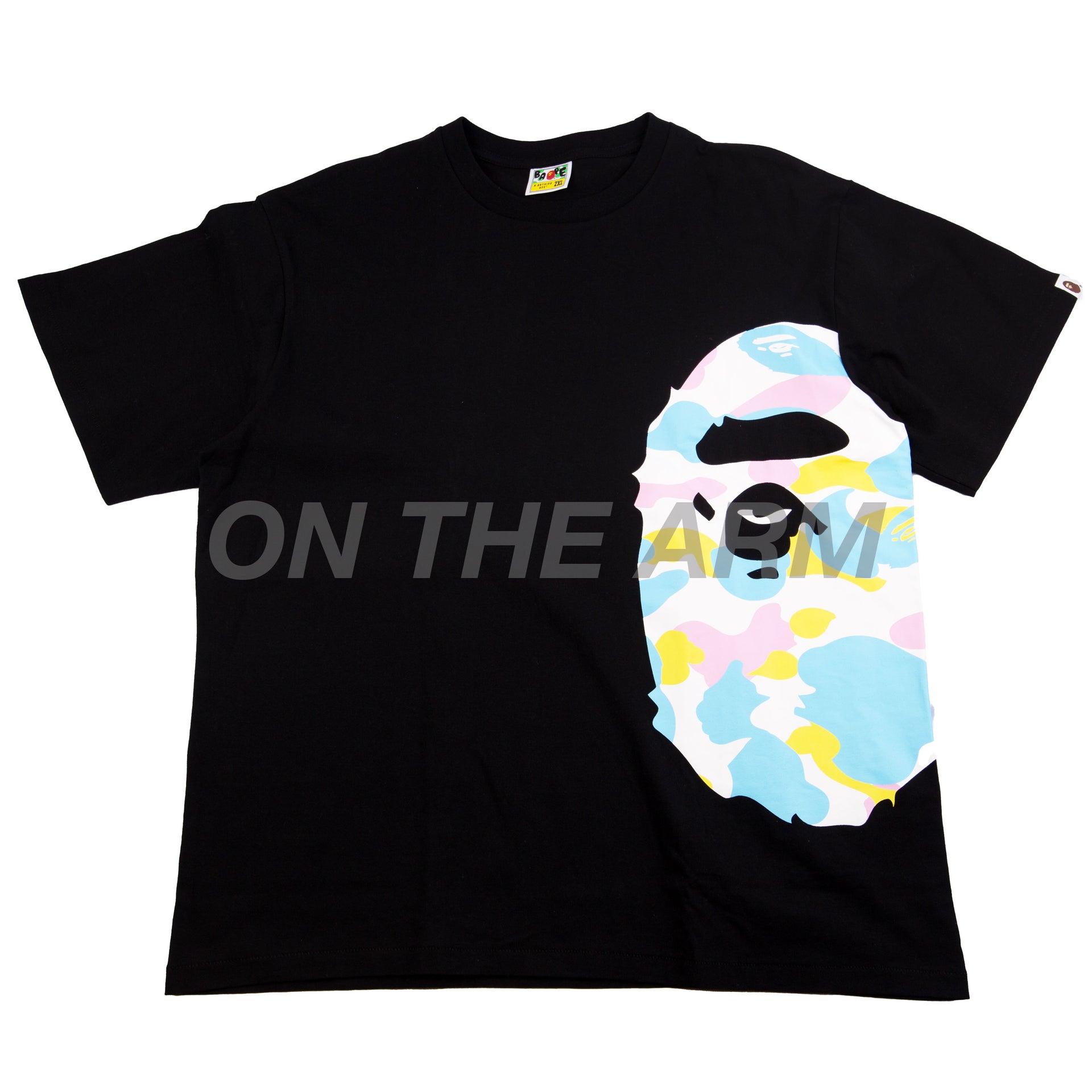 Bape Black/Multi Color Camo Ape Head Tee