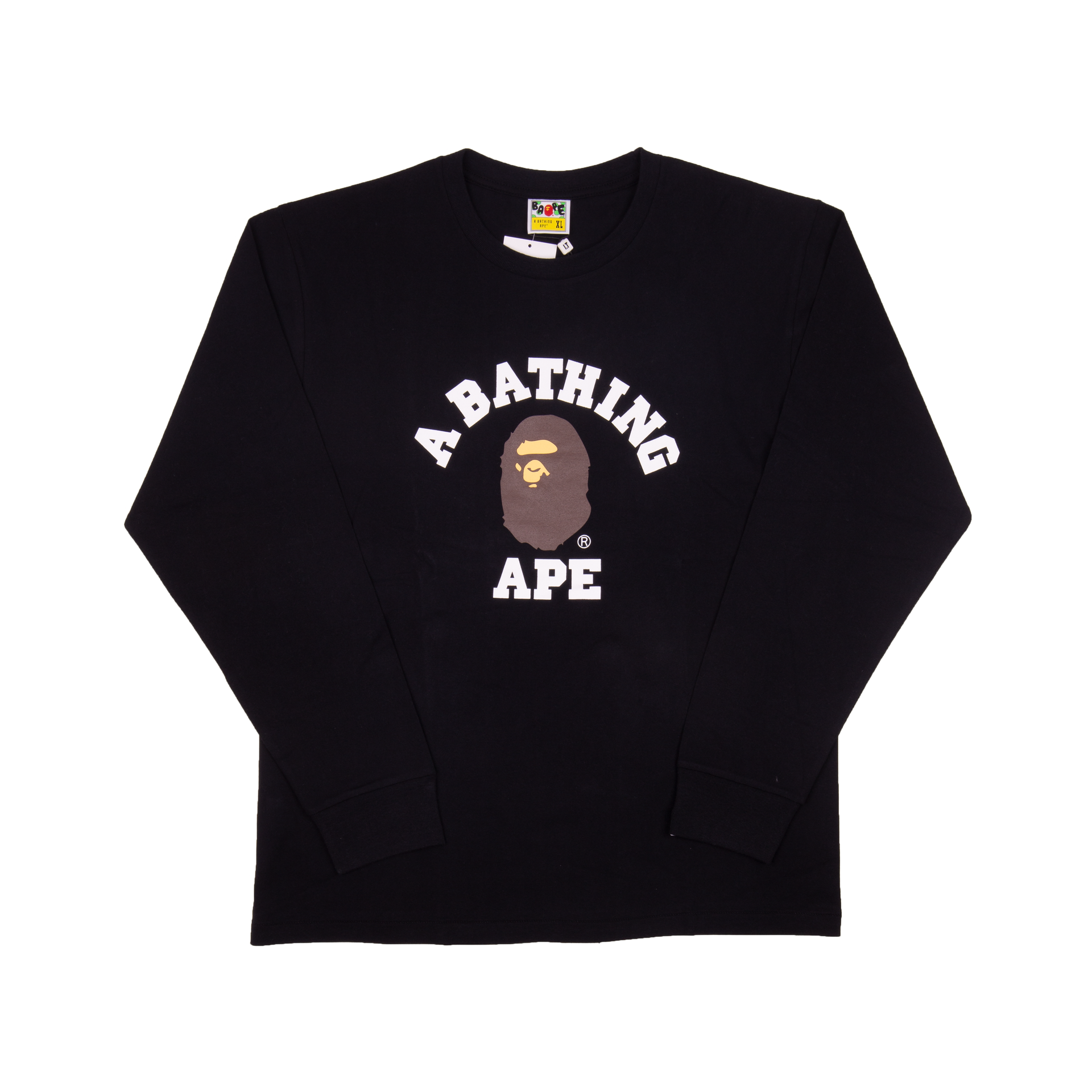 Bape Black College Logo L/S