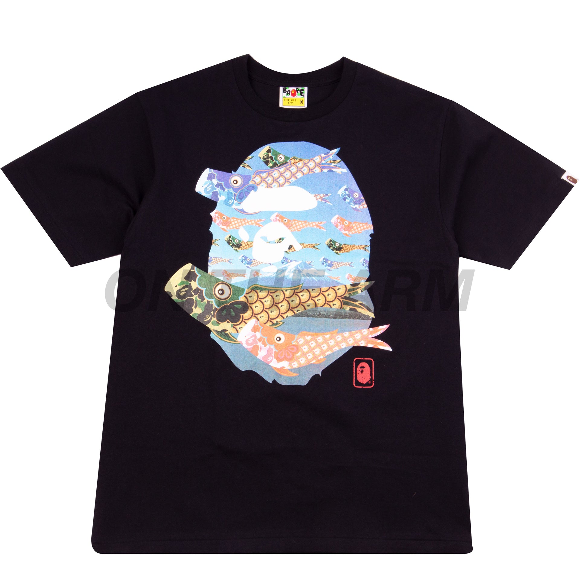 Bape Black Carp Flags Ape Head Tee