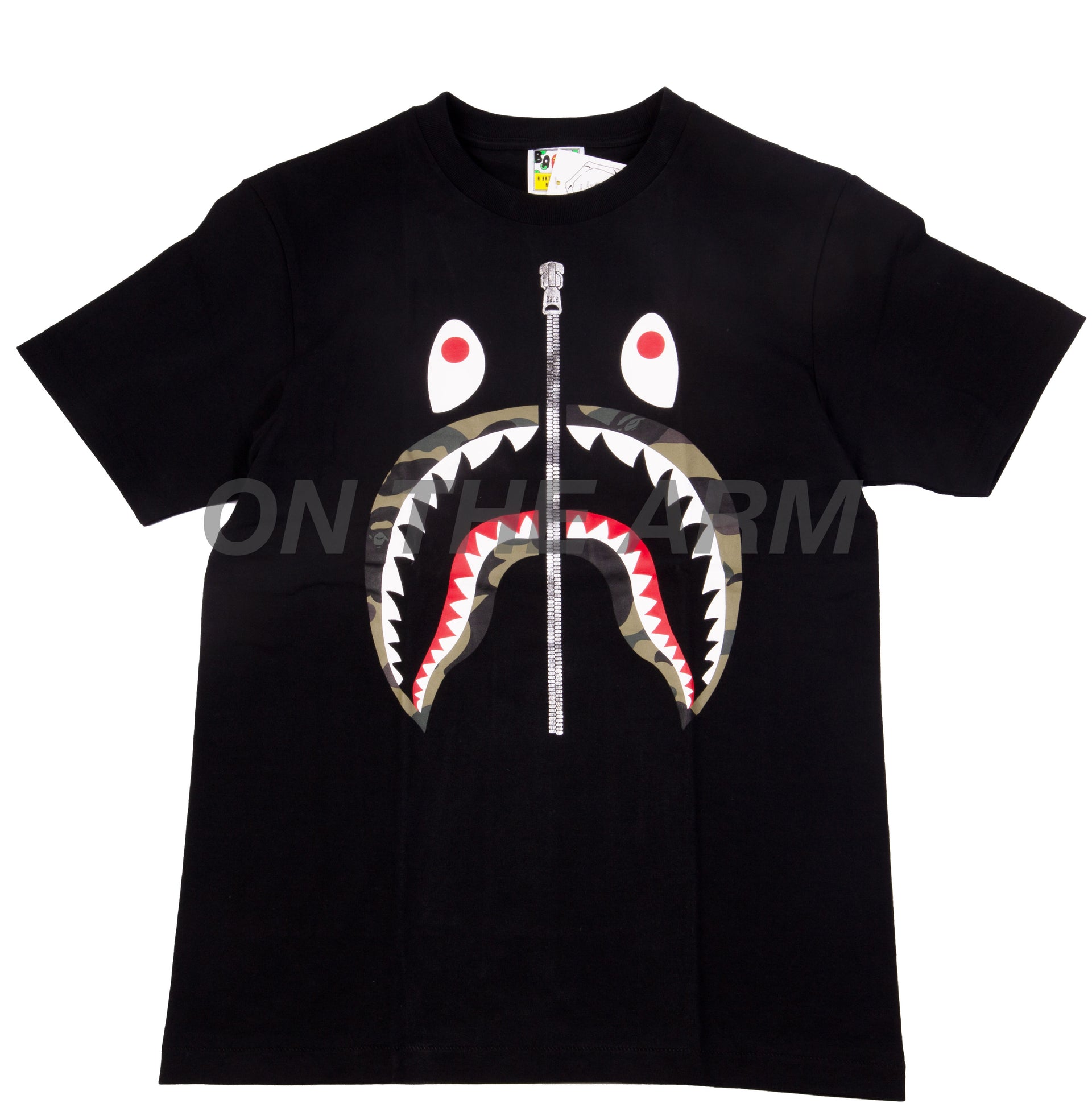 Bape Black/Green Camo Shark Tee