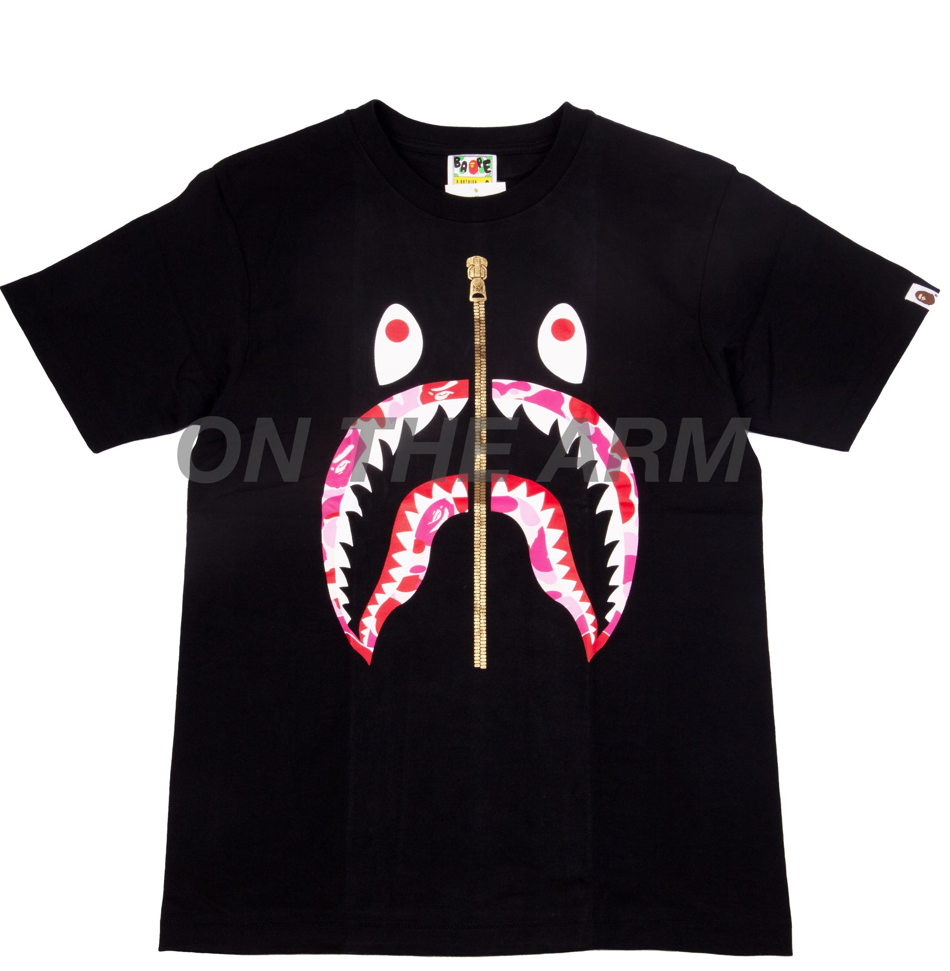Bape Black/Pink Camo Shark Tee