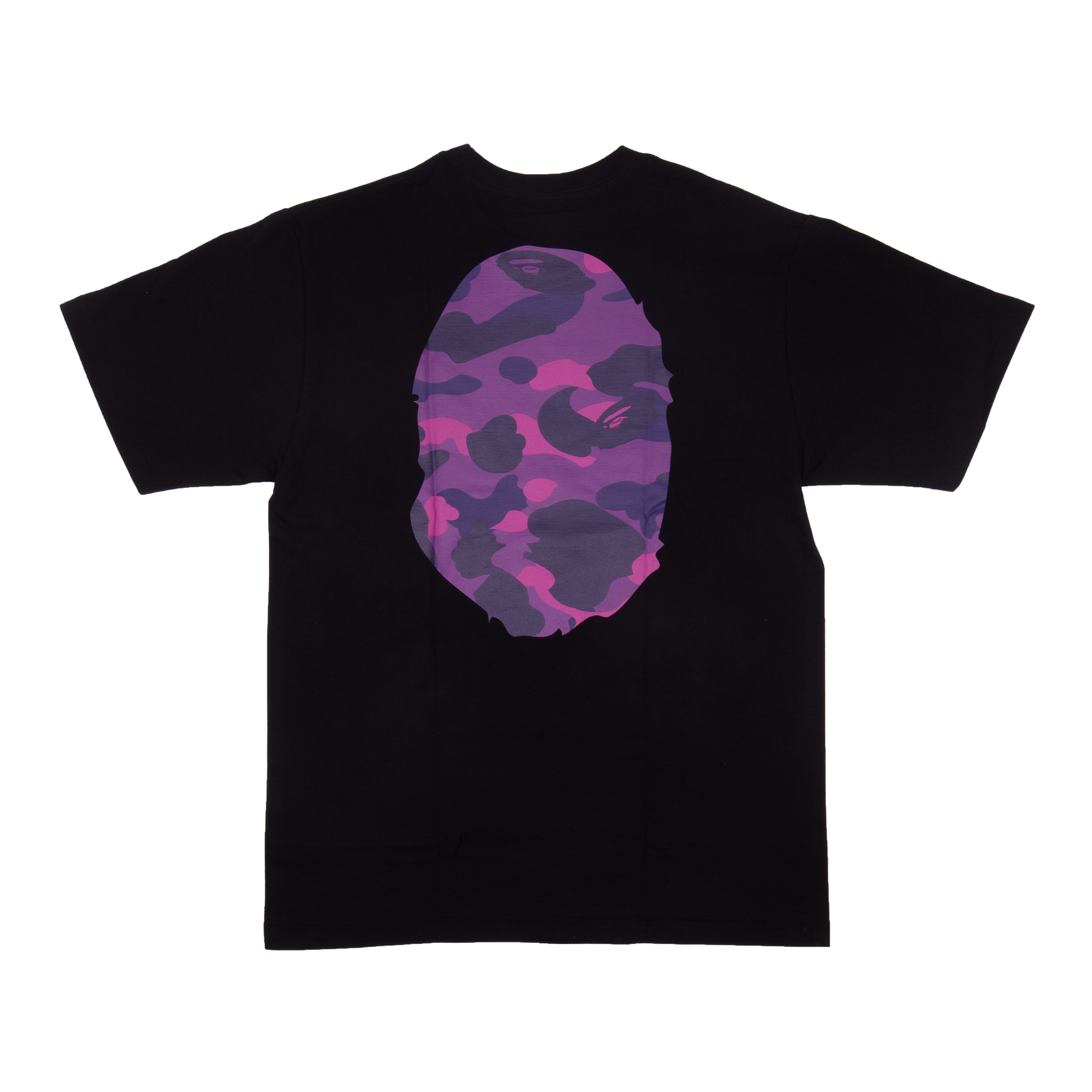 BAPE Black x Purple Color Camo Big Ape Head Tee