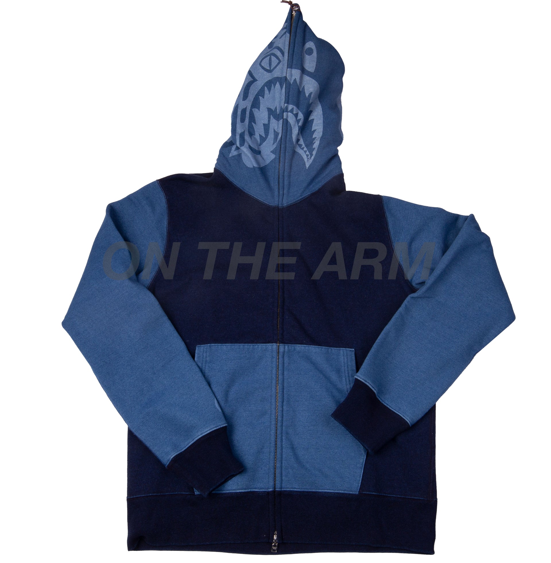 Bape Indigo Tiger Shark Full Zip Hoodie