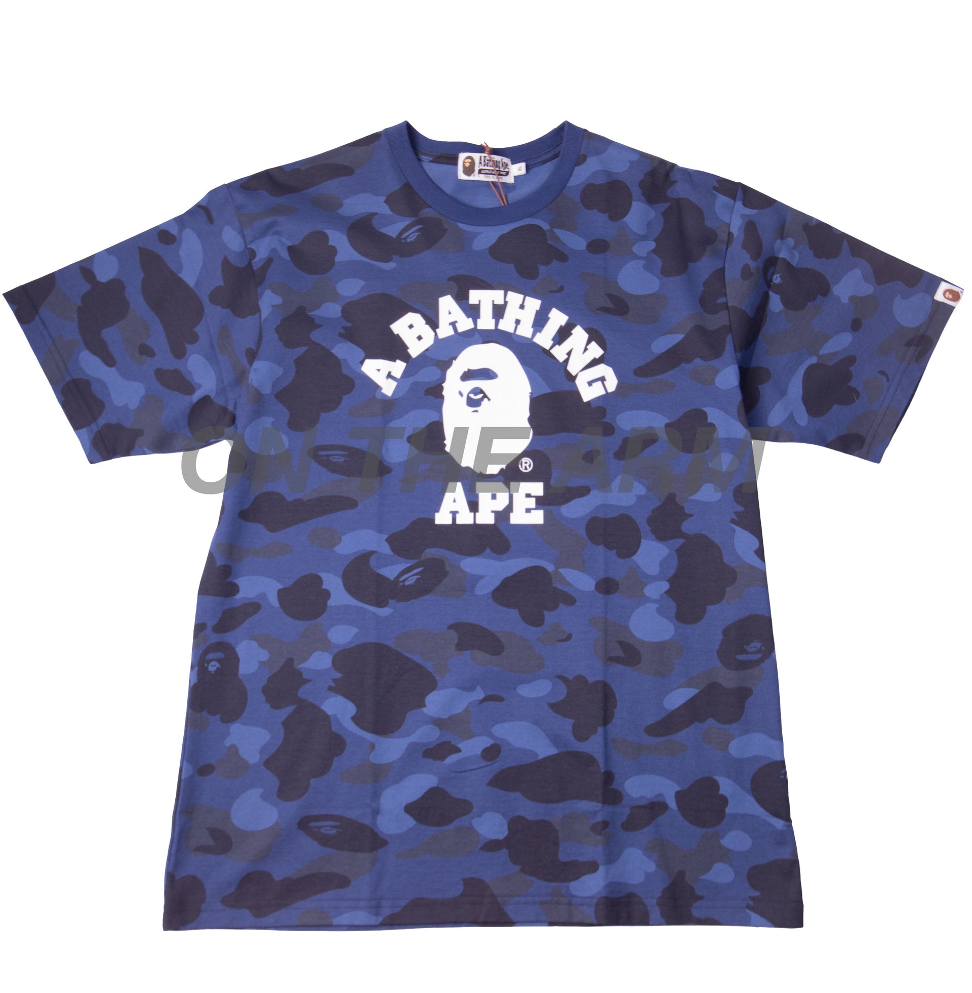 Bape Navy  Color Camo College Tee