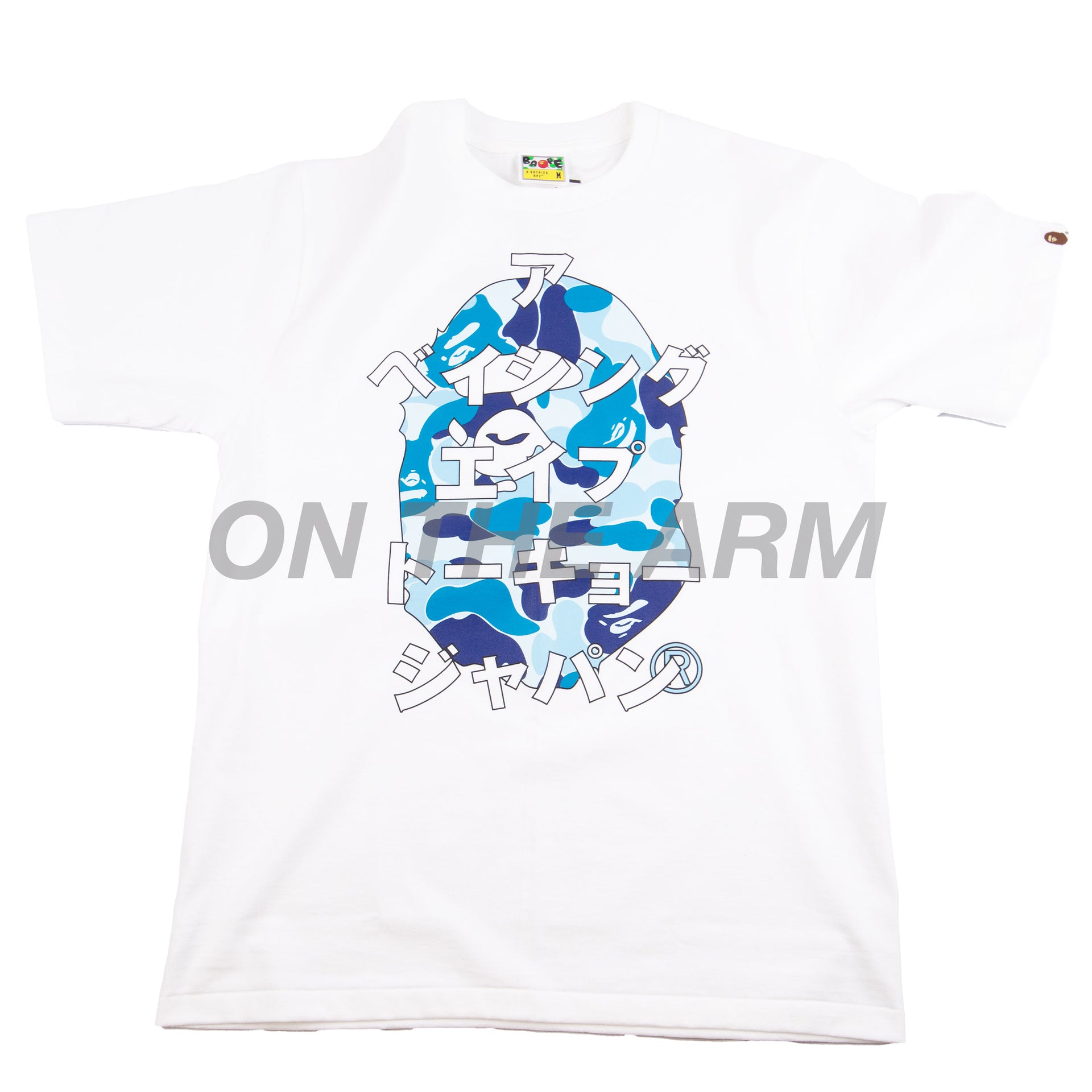 Bape White/Blue ABC Camo Kanji Ape Head Tee