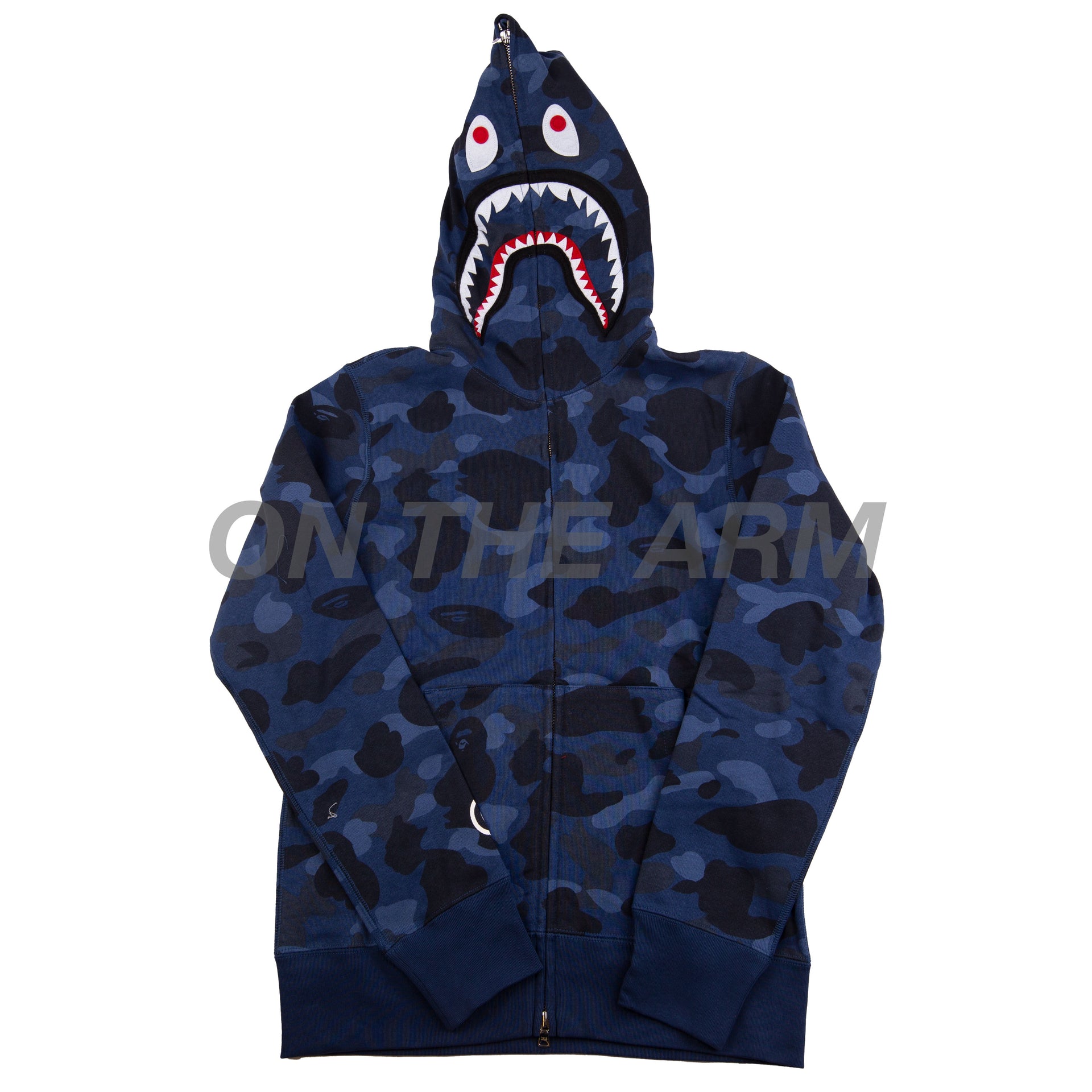 Bape Navy Color Camo Shark Zip