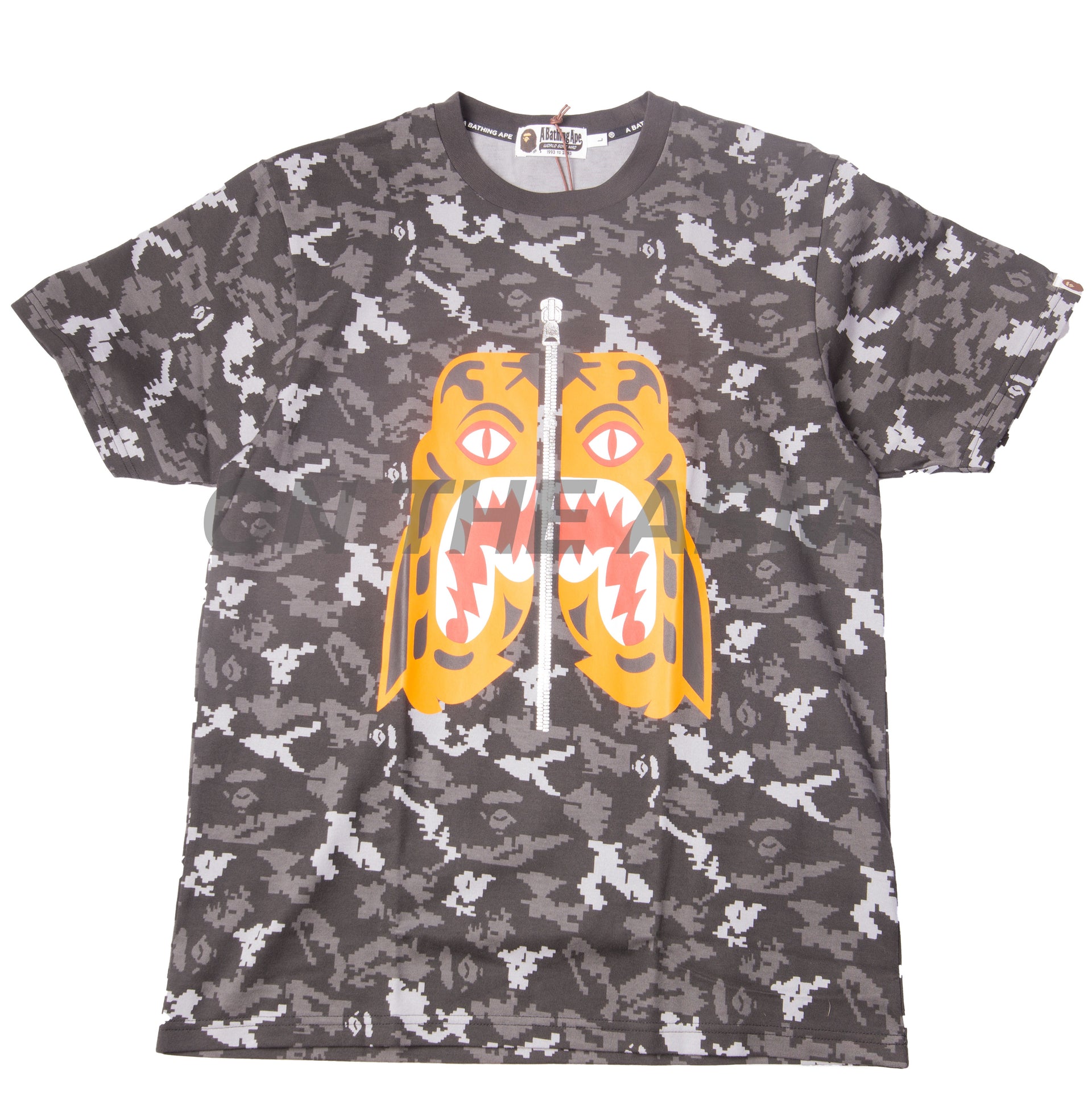 Bape Black Digital Camo Tiger Tee
