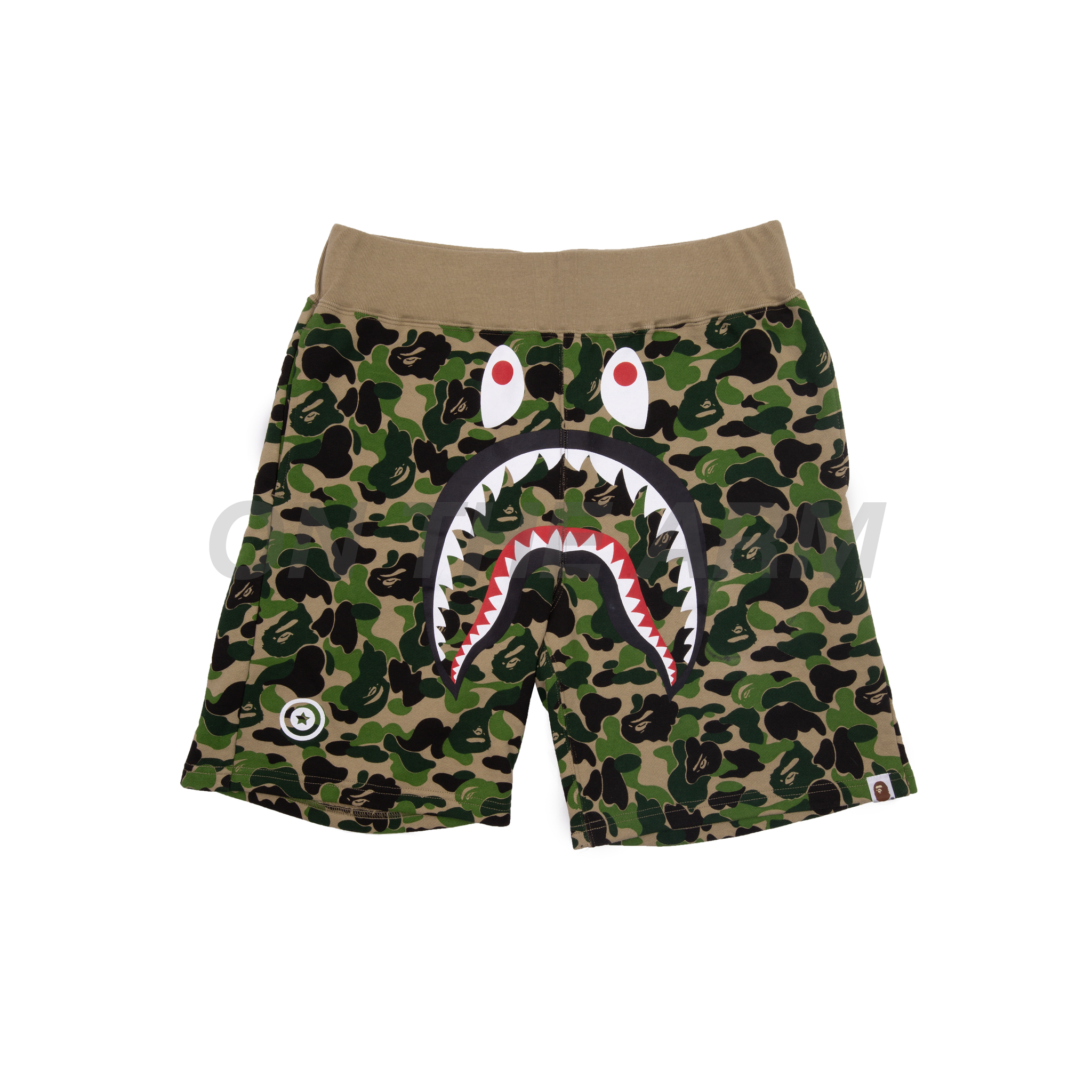 Bape Green ABC Camo Shark Shorts