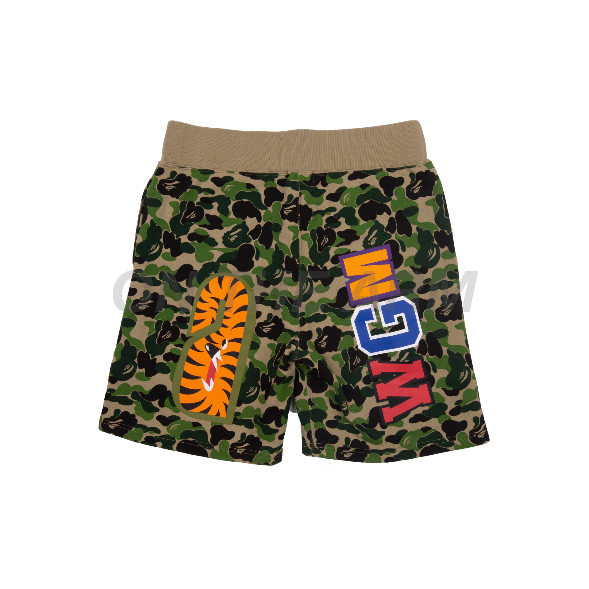 Bape Green ABC Camo Shark Shorts