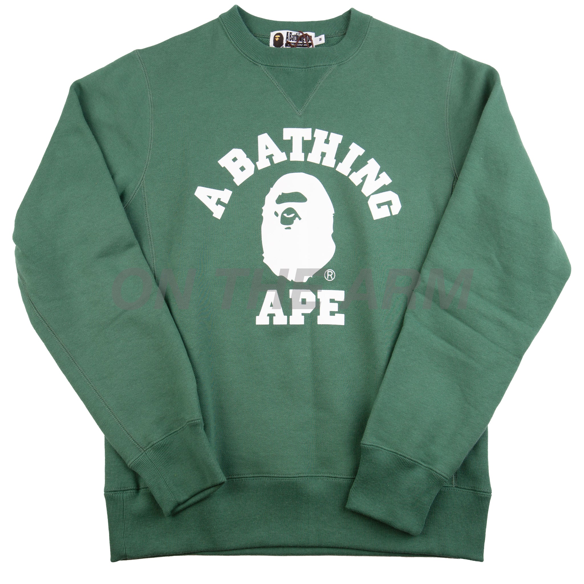 Bape Green Big College Logo Crew PRE-OWNED – On The Arm