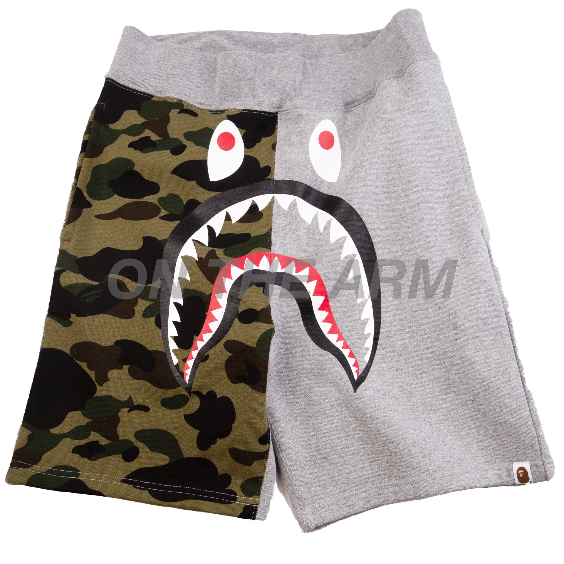Bape Grey Half Camo Shark Shorts