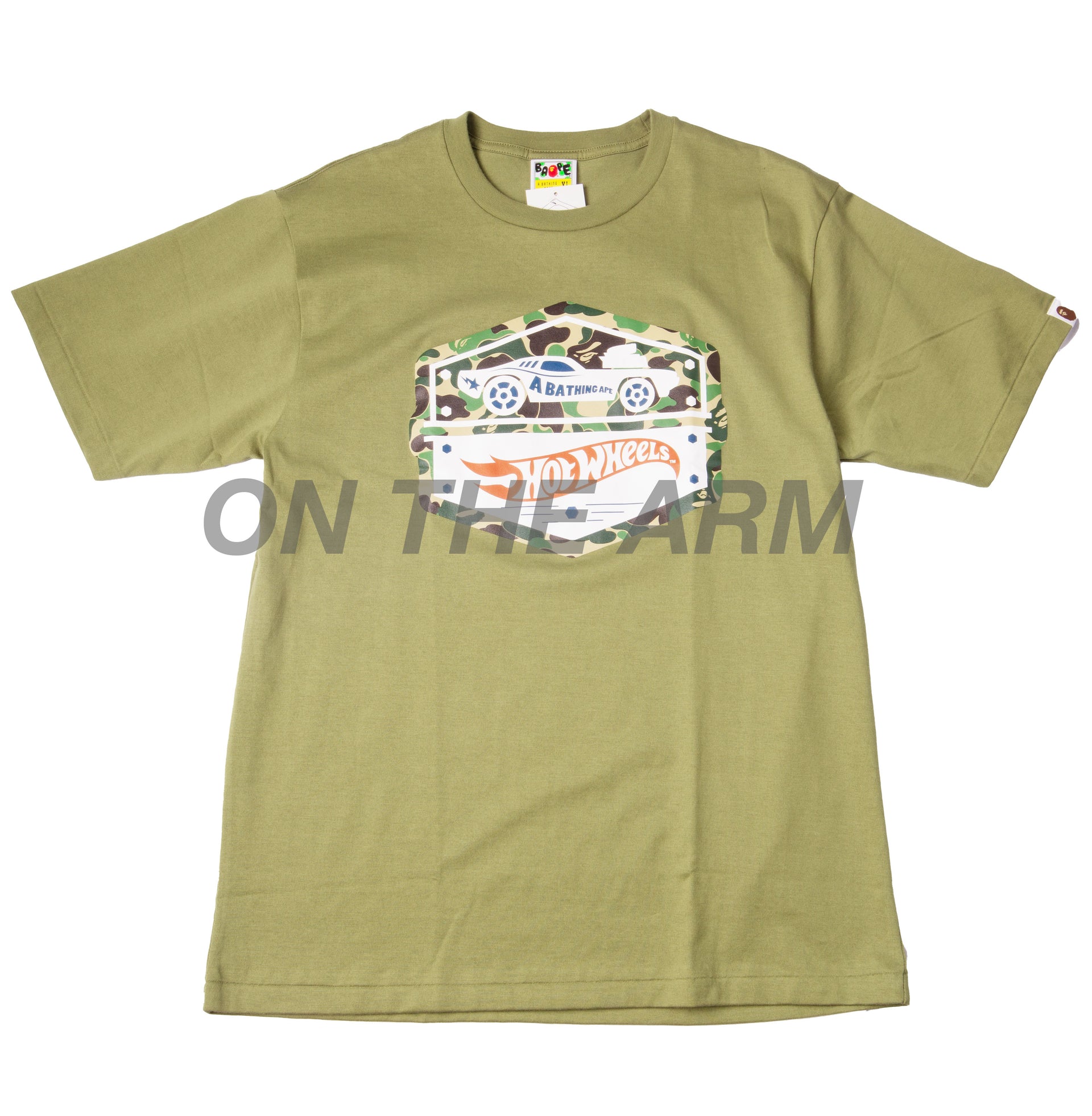 Bape Olive Hot Wheels Camo Logo Tee