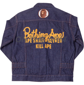 Bape Indigo Champion Denim Jacket – On The Arm