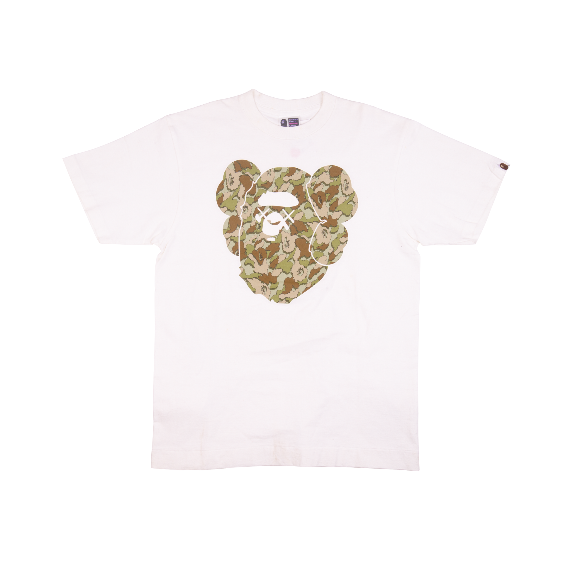 Bape Green Cloud Camo Kaws Ape Head Tee