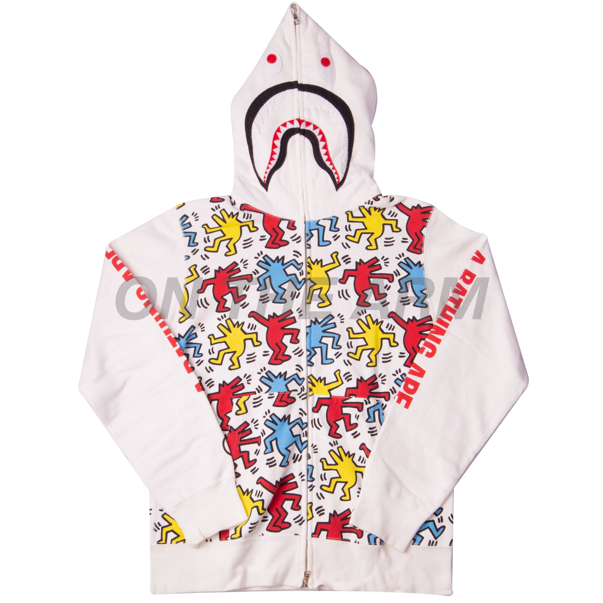 Bape White Keith Haring Shark Full Zip USED