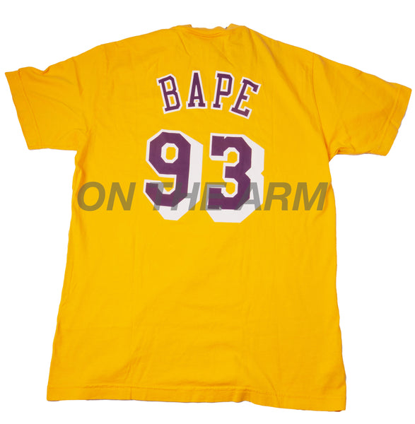 Bape Yellow Lakers Mitchell & Ness Tee