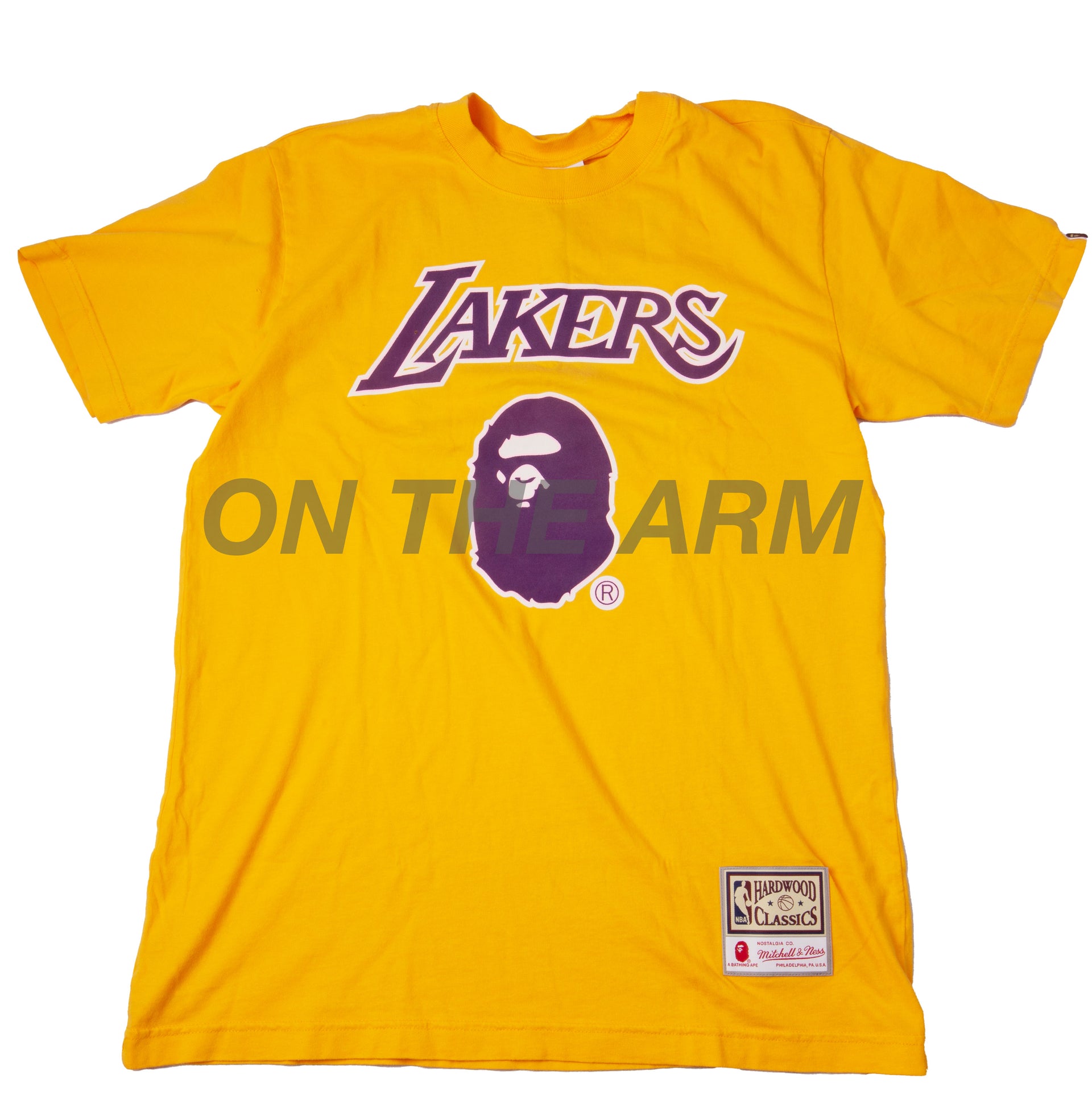 Bape Yellow Lakers Mitchell & Ness Tee