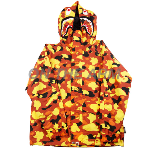 Bape Orange Camo Snowboard Shark Jacket PRE-OWNED