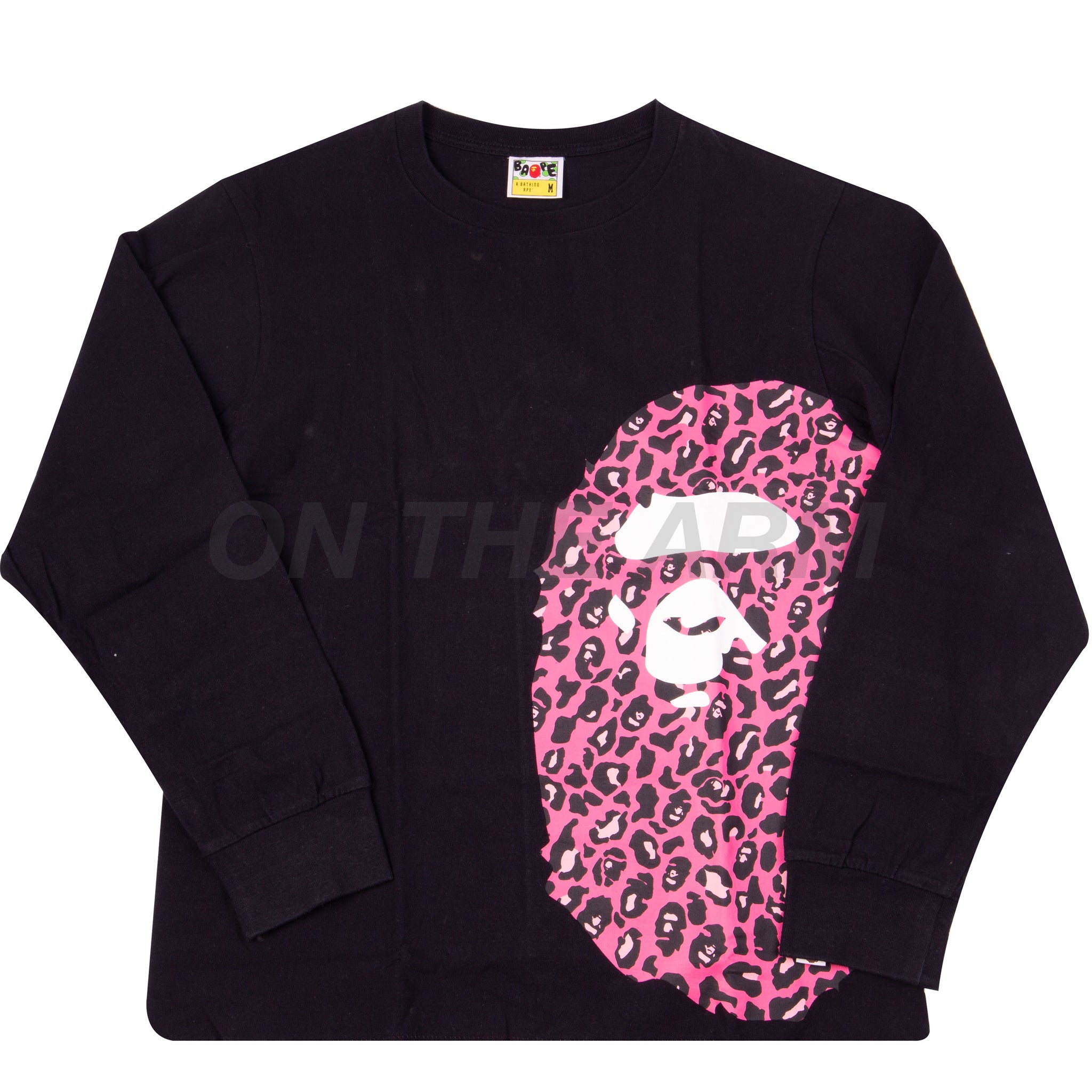 Bape Black/Pink Leopard Camo Side Ape L/S USED