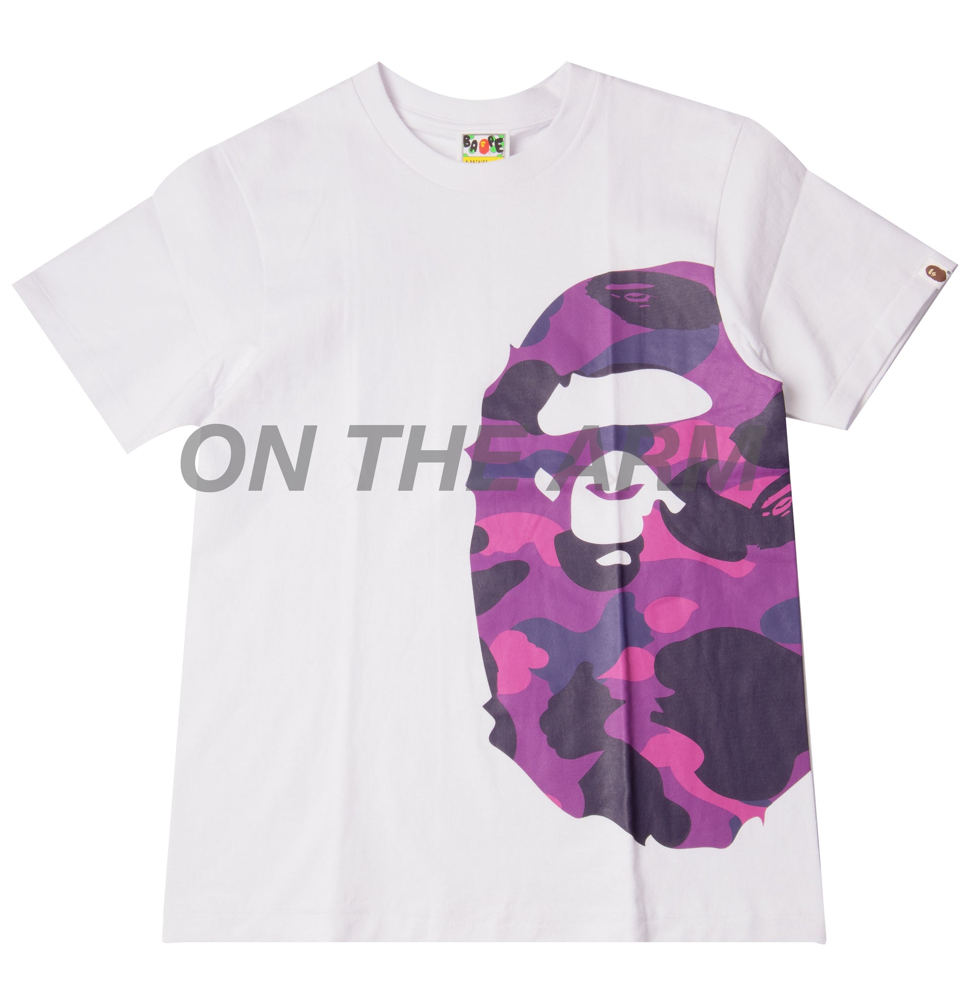Bape White/Purple Camo Side Ape Head Tee