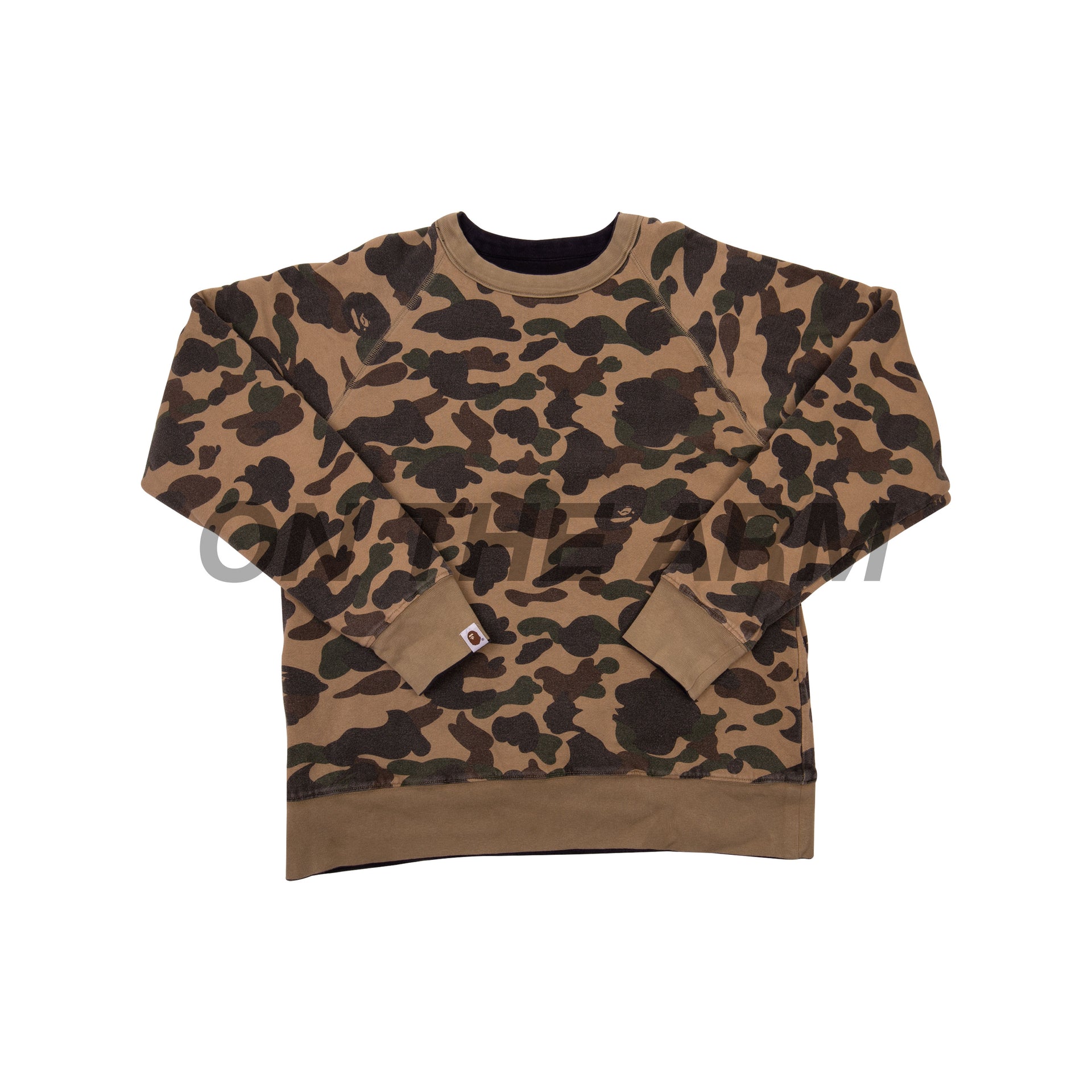 Bape Green Reversible Camo Crew