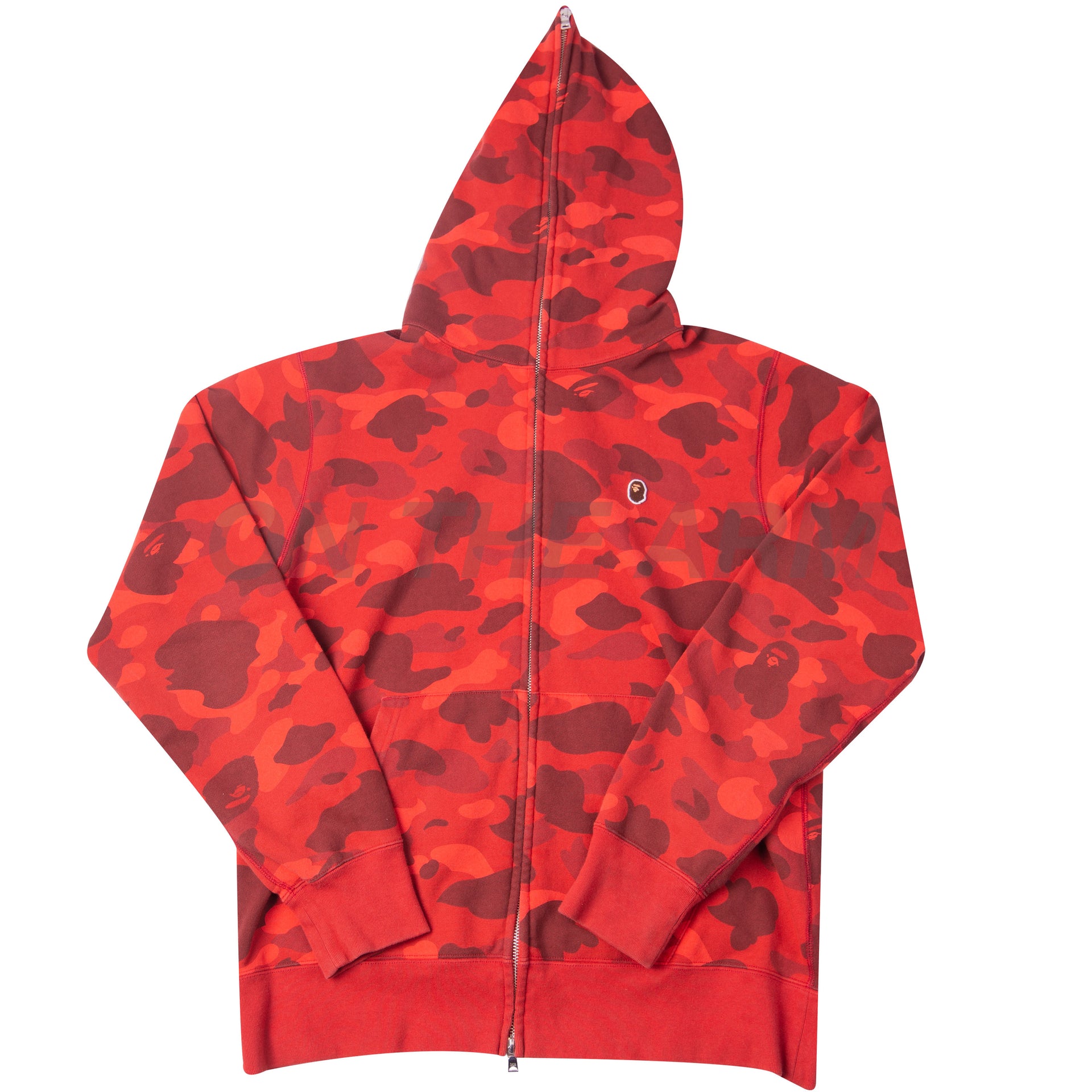 Bape Red Color Camo One Point Full Zip USED